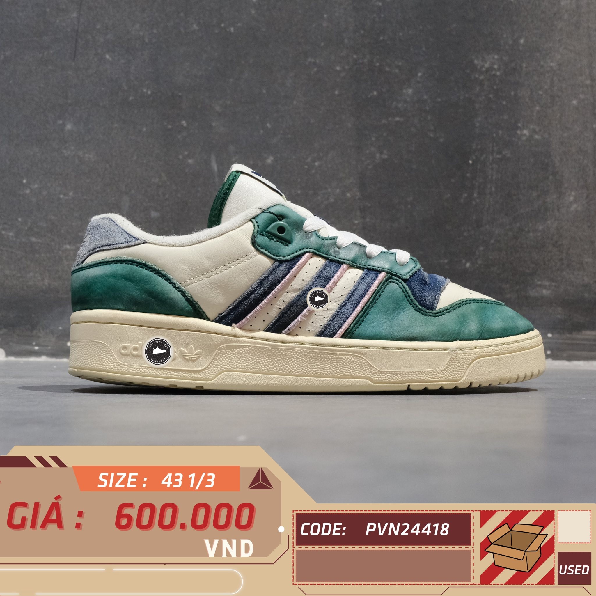 Adidas Originals Rivalry Low IH0500 - Size 43 1/3 - GIÀY 2HAND CHÍNH HÃNG PVN24418
