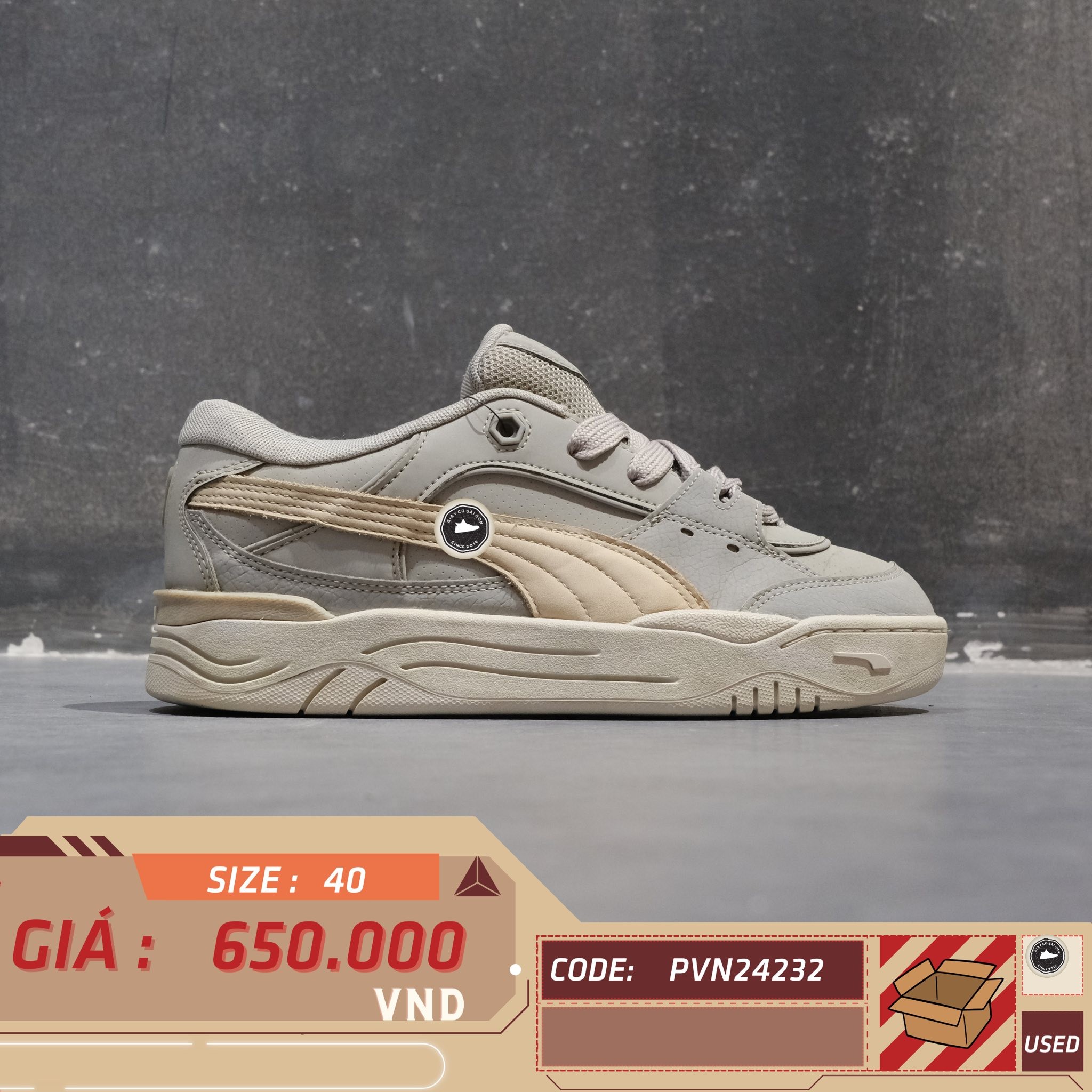 Puma PUMA-180 Reflective - 390738 01 - Size 40 - GIÀY 2HAND CHÍNH HÃNG PVN24232