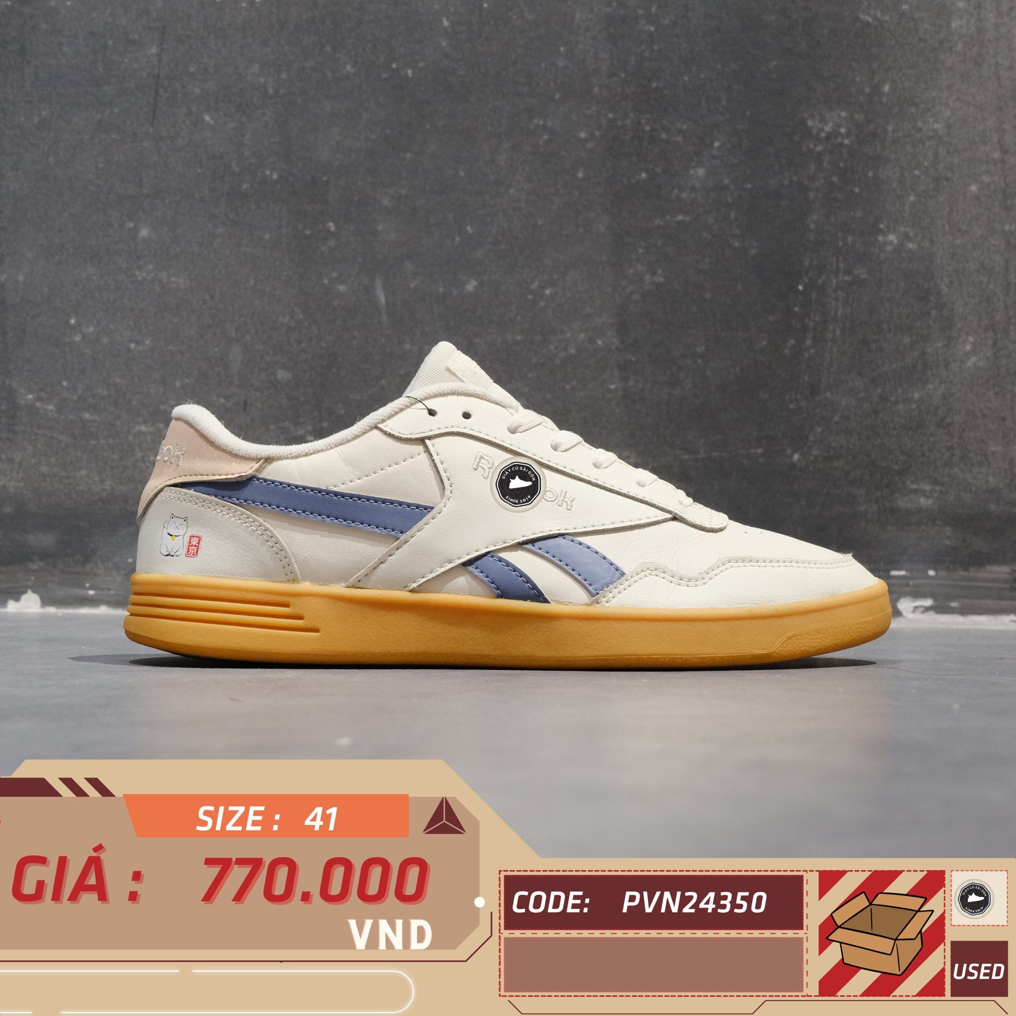 Reebok Royal Techque T 'White Brown' - FU7855 - Size 41 - GIÀY 2HAND CHÍNH HÃNG PVN24350
