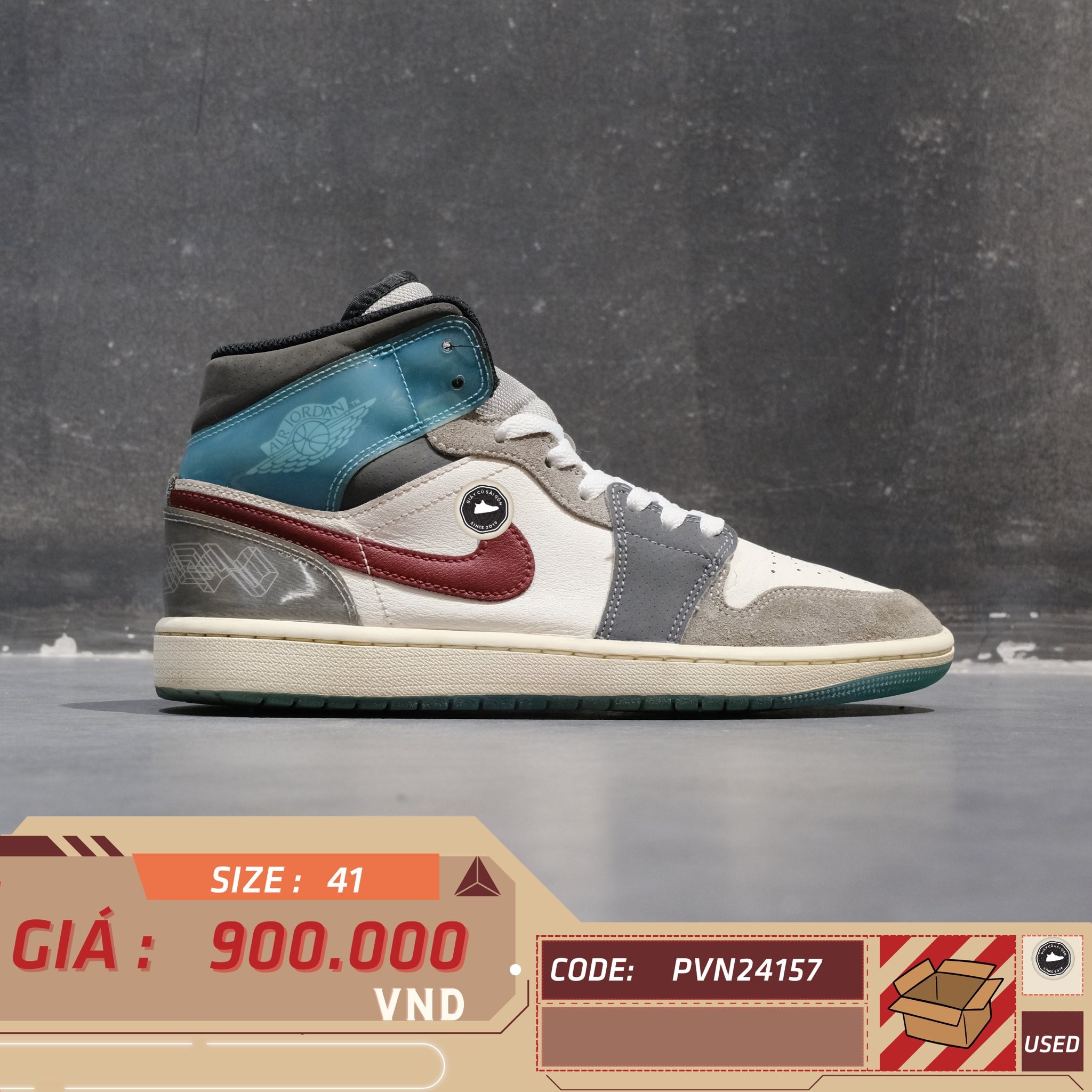 Air Jordan 1 Mid SE Exploration Unit - FB1870 161 - Size 41 - GIÀY 2HAND CHÍNH HÃNG PVN24157