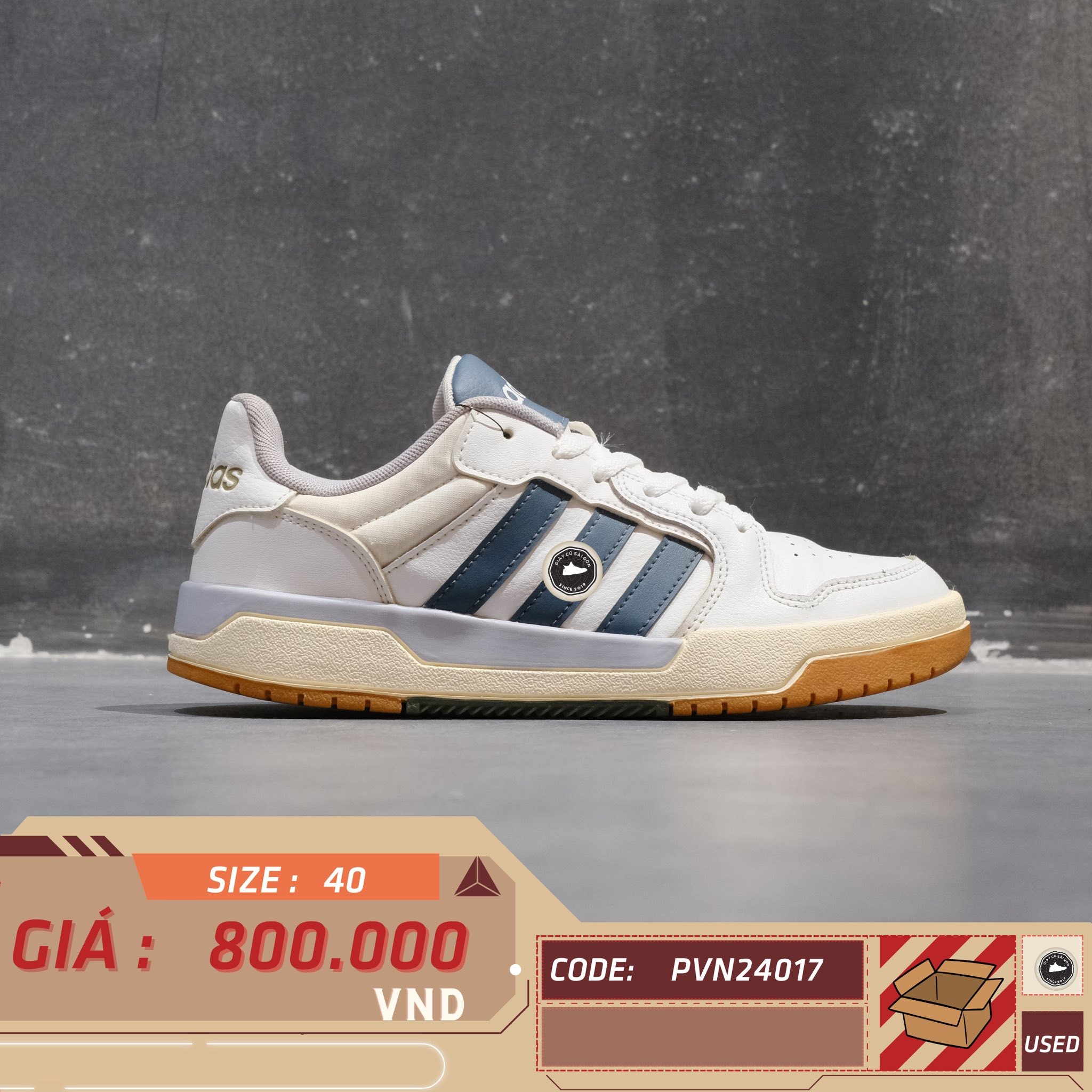 Adidas Entrap 'White Glory Grey' - FW3463 - Size 40 - GIÀY 2HAND CHÍNH HÃNG PVN24017