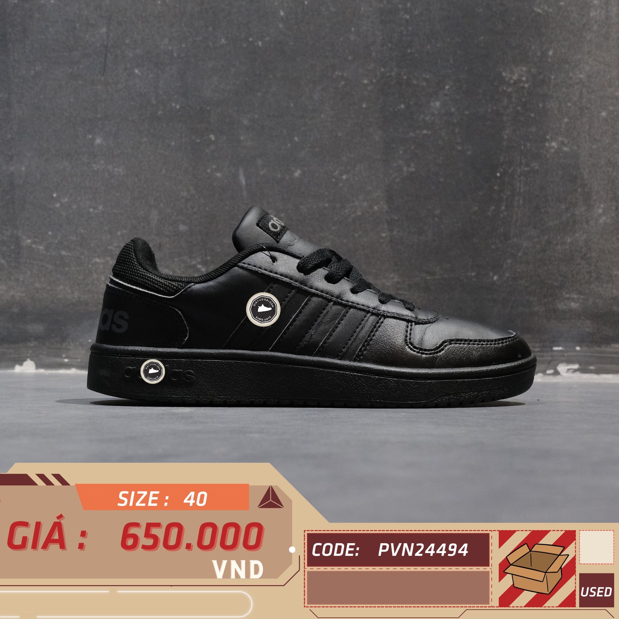 Adidas Hoops 2.0 - EE7422 - Size 40 - GIÀY 2HAND CHÍNH HÃNG PVN24494
