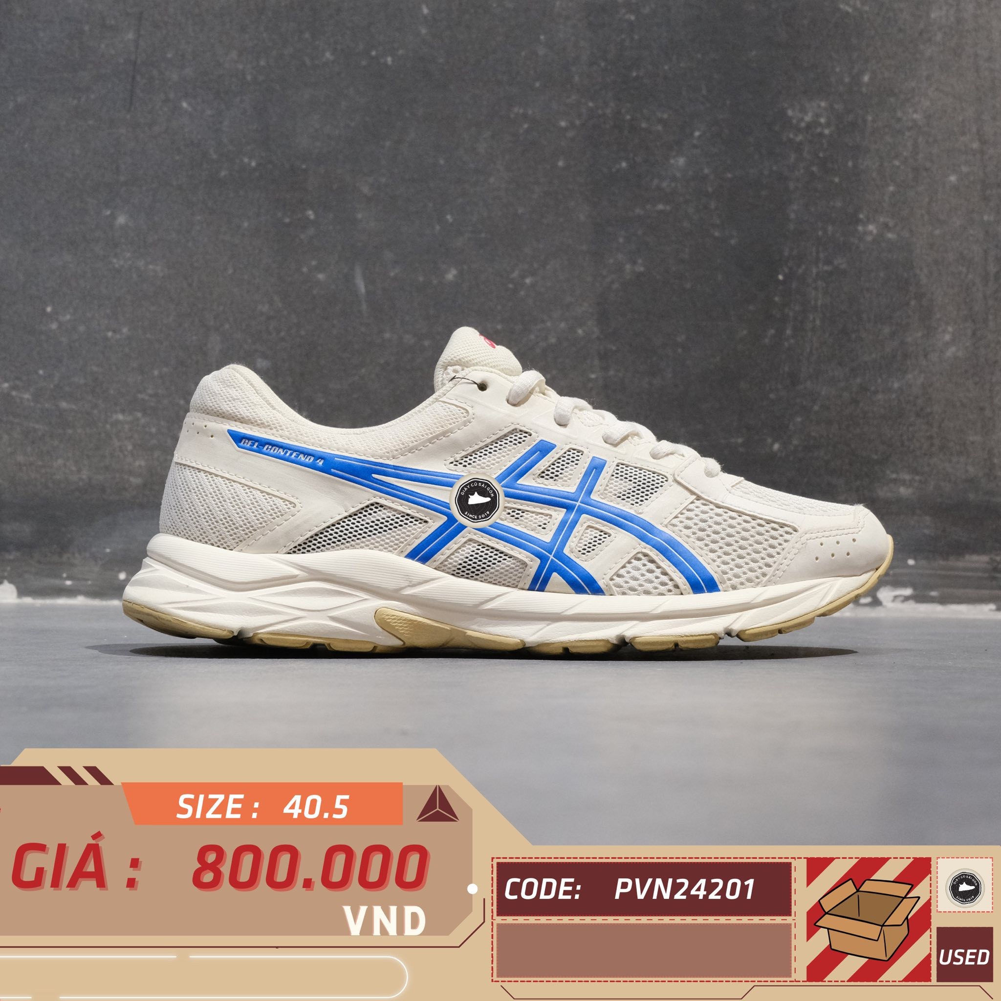 Asics Gel-Contend 4 - T8D4Q - Size 40.5 - GIÀY 2HAND CHÍNH HÃNG PVN24201