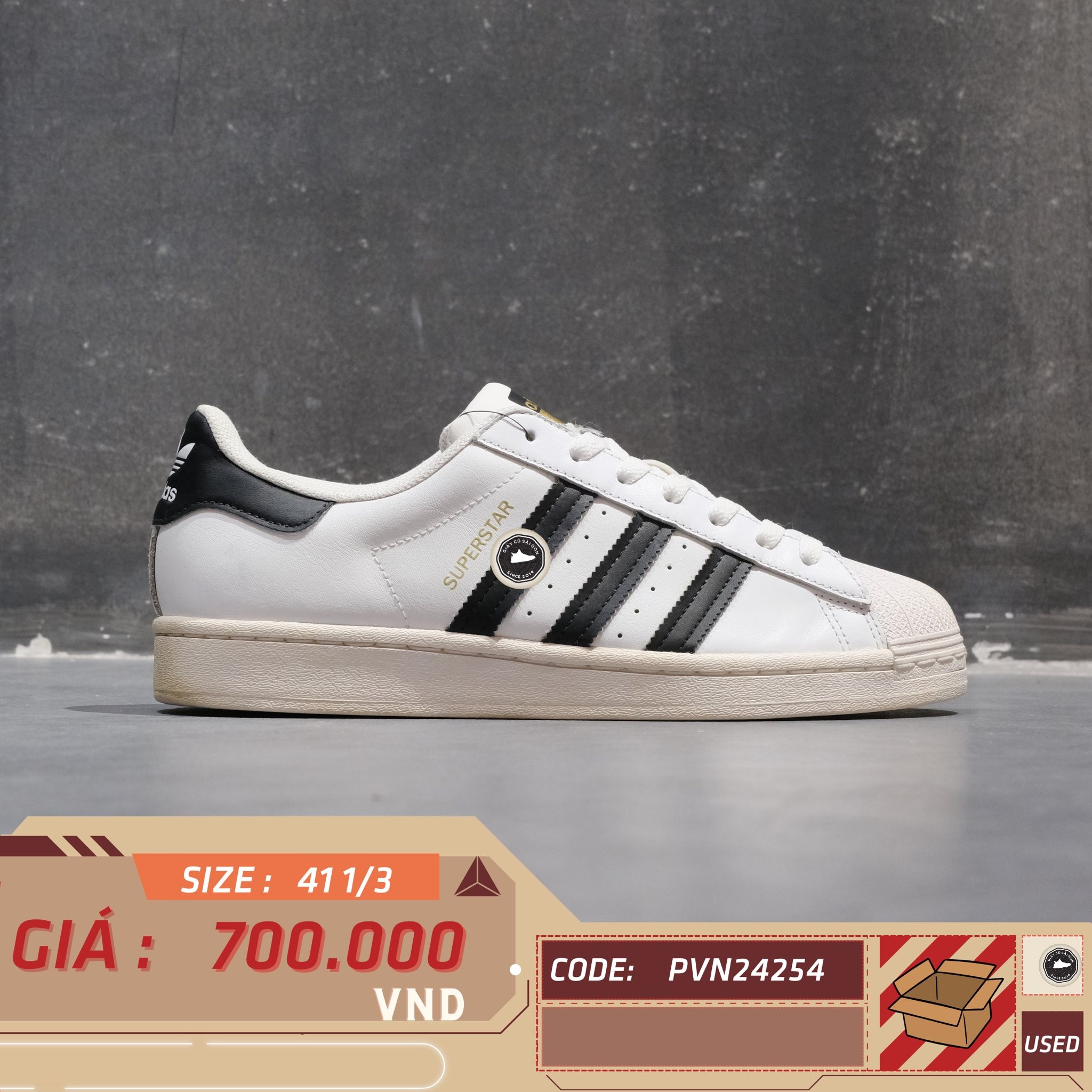 Adidas Superstar - EG4958 - Size 41 1/3 - GIÀY 2HAND CHÍNH HÃNG PVN24254