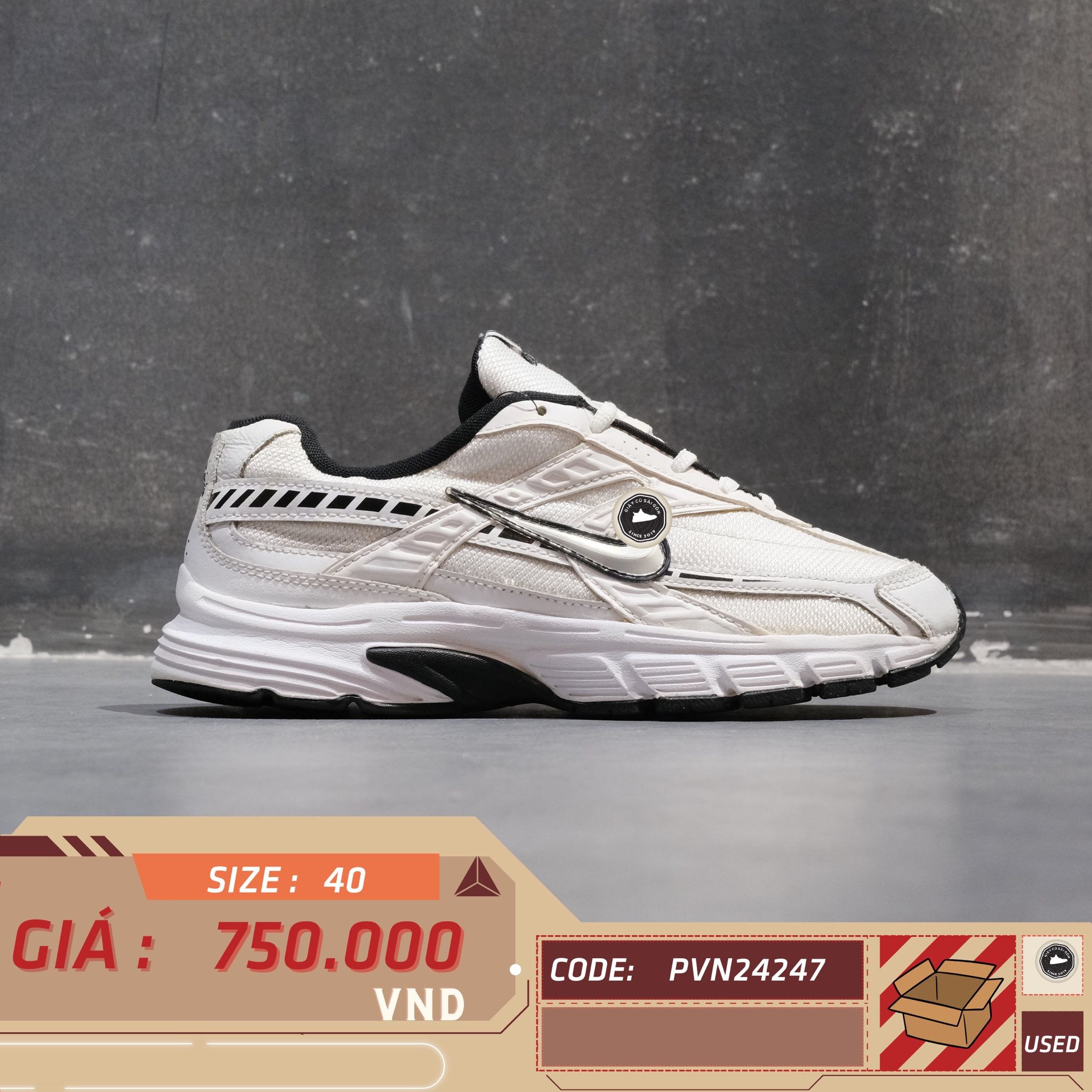 Nike Initiator White Metallic Silver - FQ6873 101 - Size 40 - GIÀY 2HAND CHÍNH HÃNG PVN24247