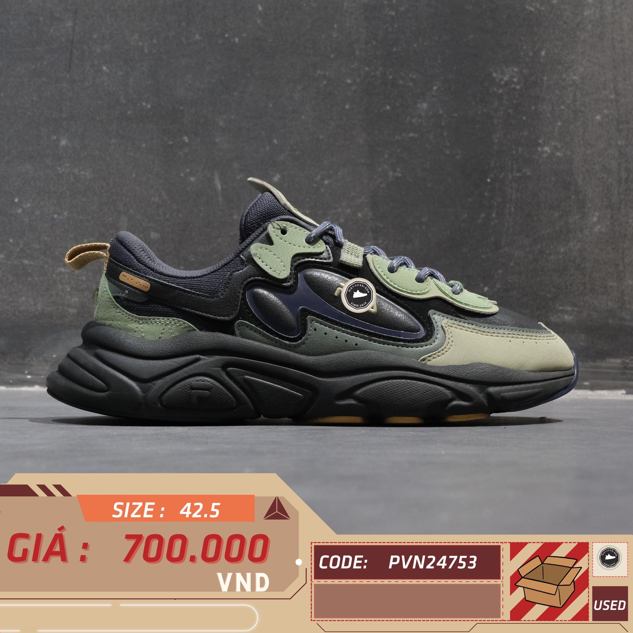 FILA Ray Tracer - F12M342111BBG - Size 42.5 - GIÀY 2HAND CHÍNH HÃNG PVN24753