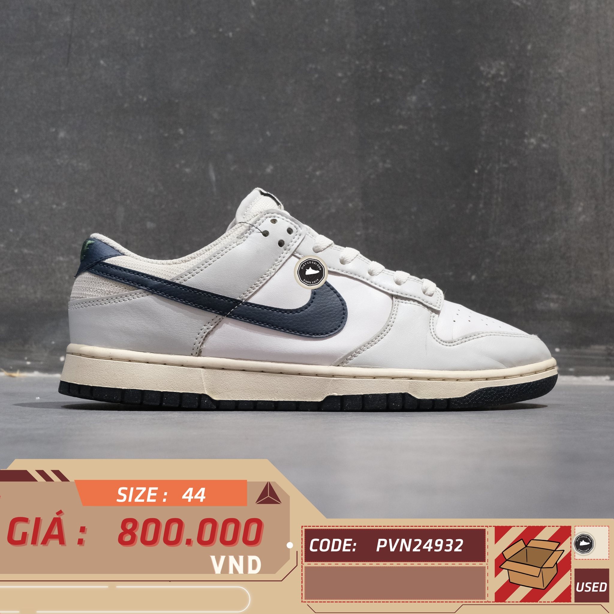 Nike Dunk Low Next Nature Photon Dust Obsidian - HF4299 001 - Size 44 - GIÀY 2HAND CHÍNH HÃNG PVN24932