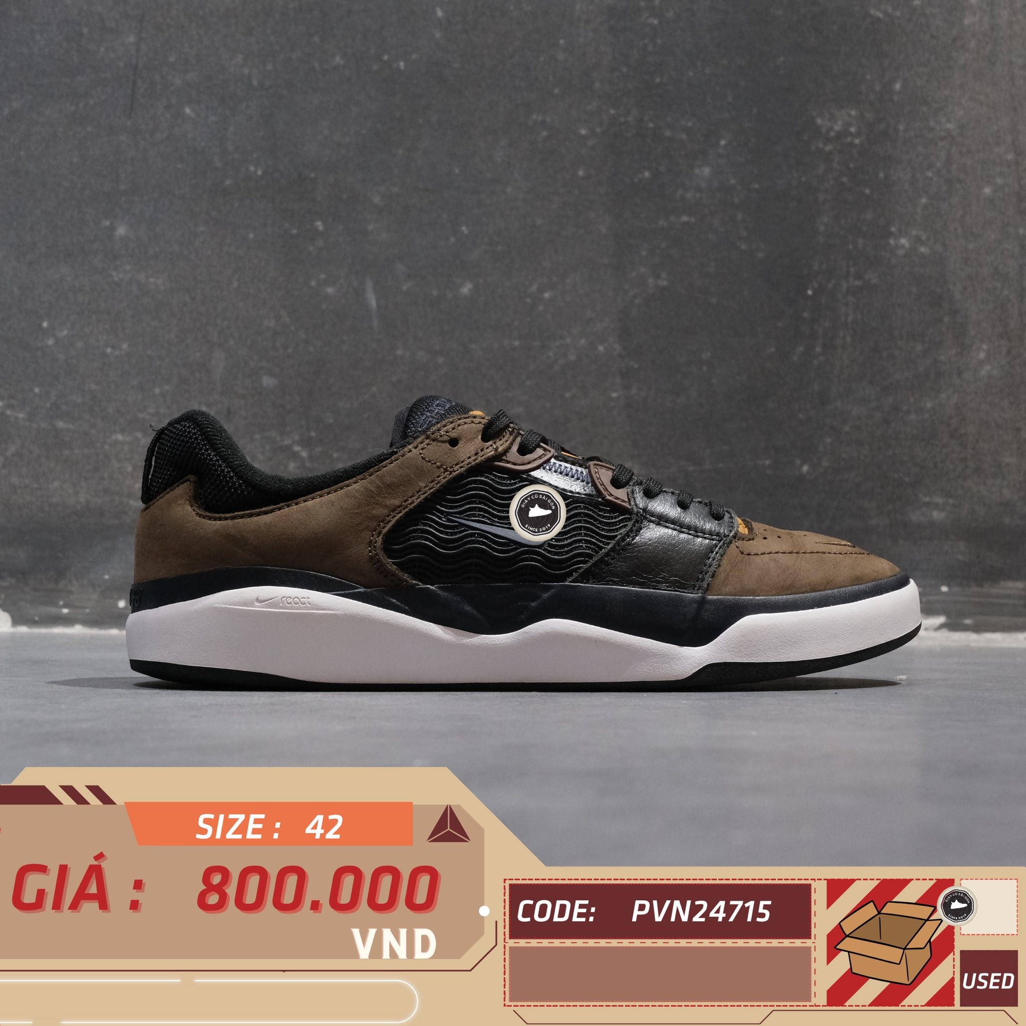 Nike SB Ishod Wair Premium Baroque Brown - FD1144 200 - Size 42 - GIÀY 2HAND CHÍNH HÃNG PVN24715