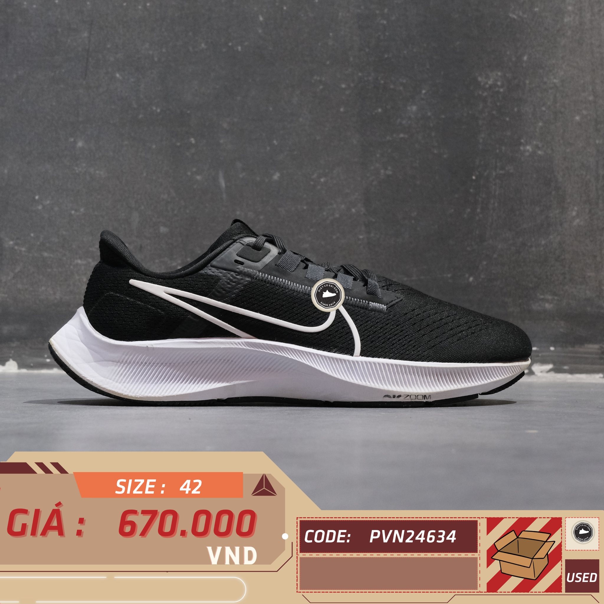 Nike Air Zoom Pegasus 38 - CW7356 002 - Size 42 - GIÀY 2HAND CHÍNH HÃNG PVN24634