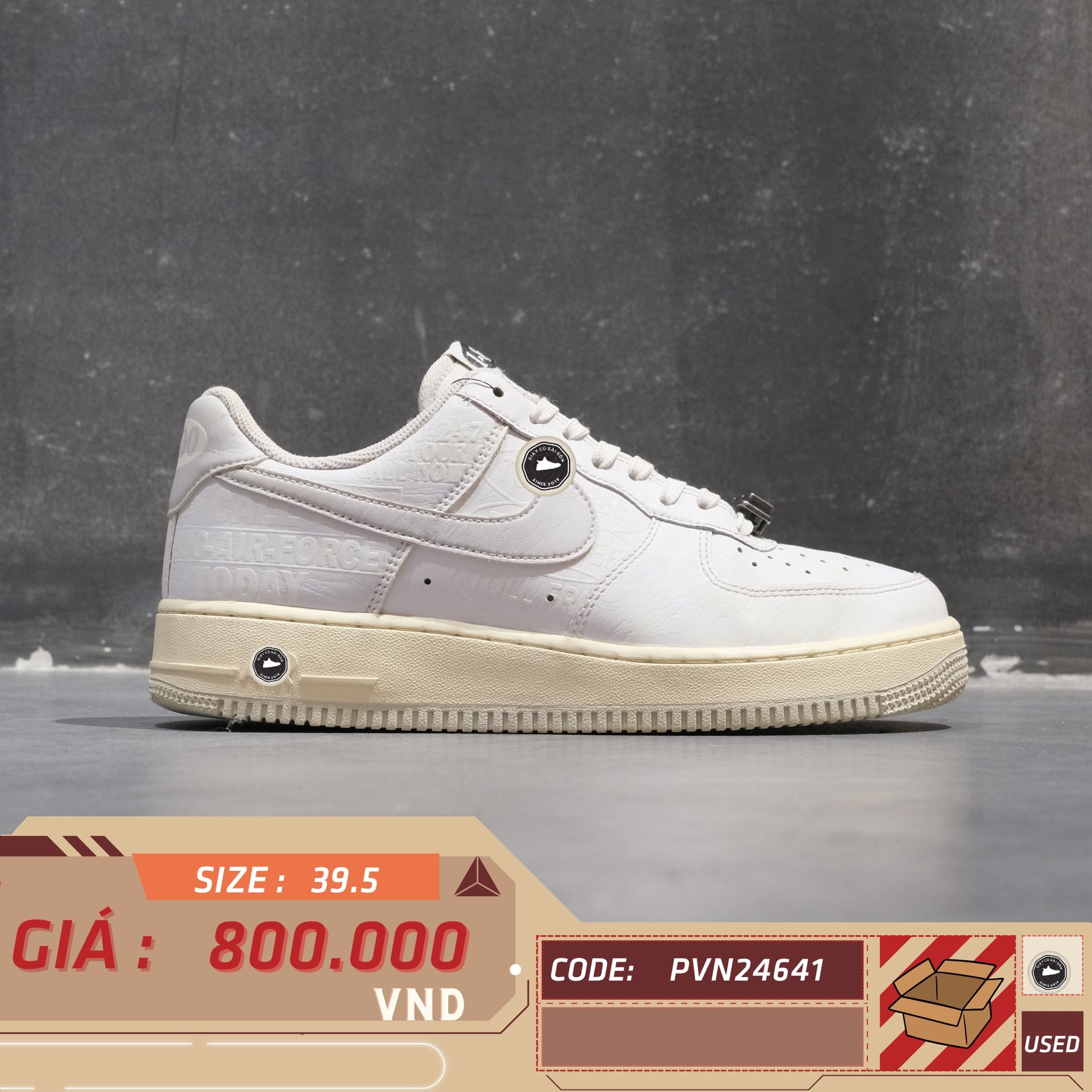 Nike Air Force 1 '07 Premium "1-800 Toll Free" - CJ1631 100 - Size 41 - GIÀY 2HAND CHÍNH HÃNG PVN24641