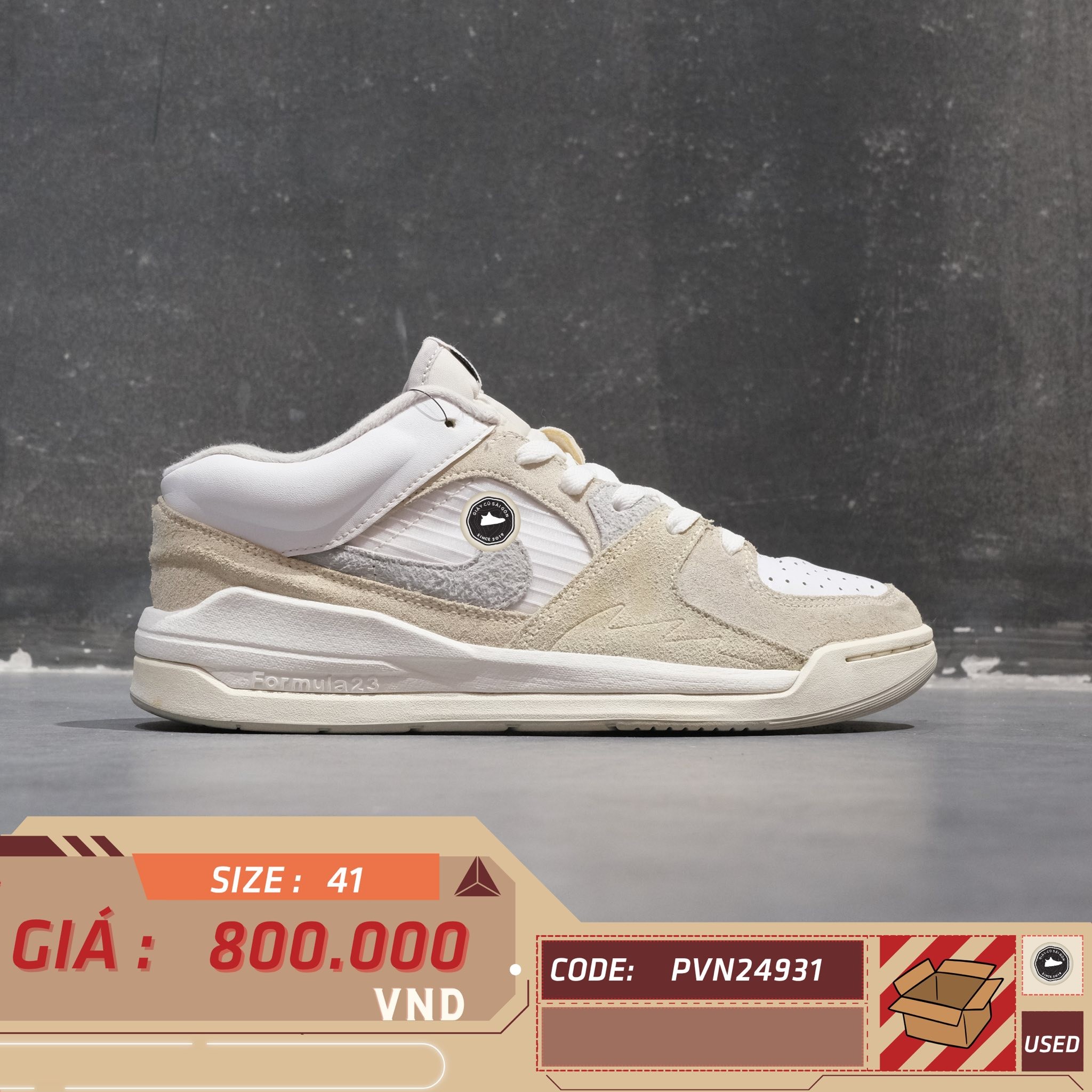 Jordan Stadium 90 White Neutral Grey - DX4397 100 - Size 41 - GIÀY 2HAND CHÍNH HÃNG PVN24931