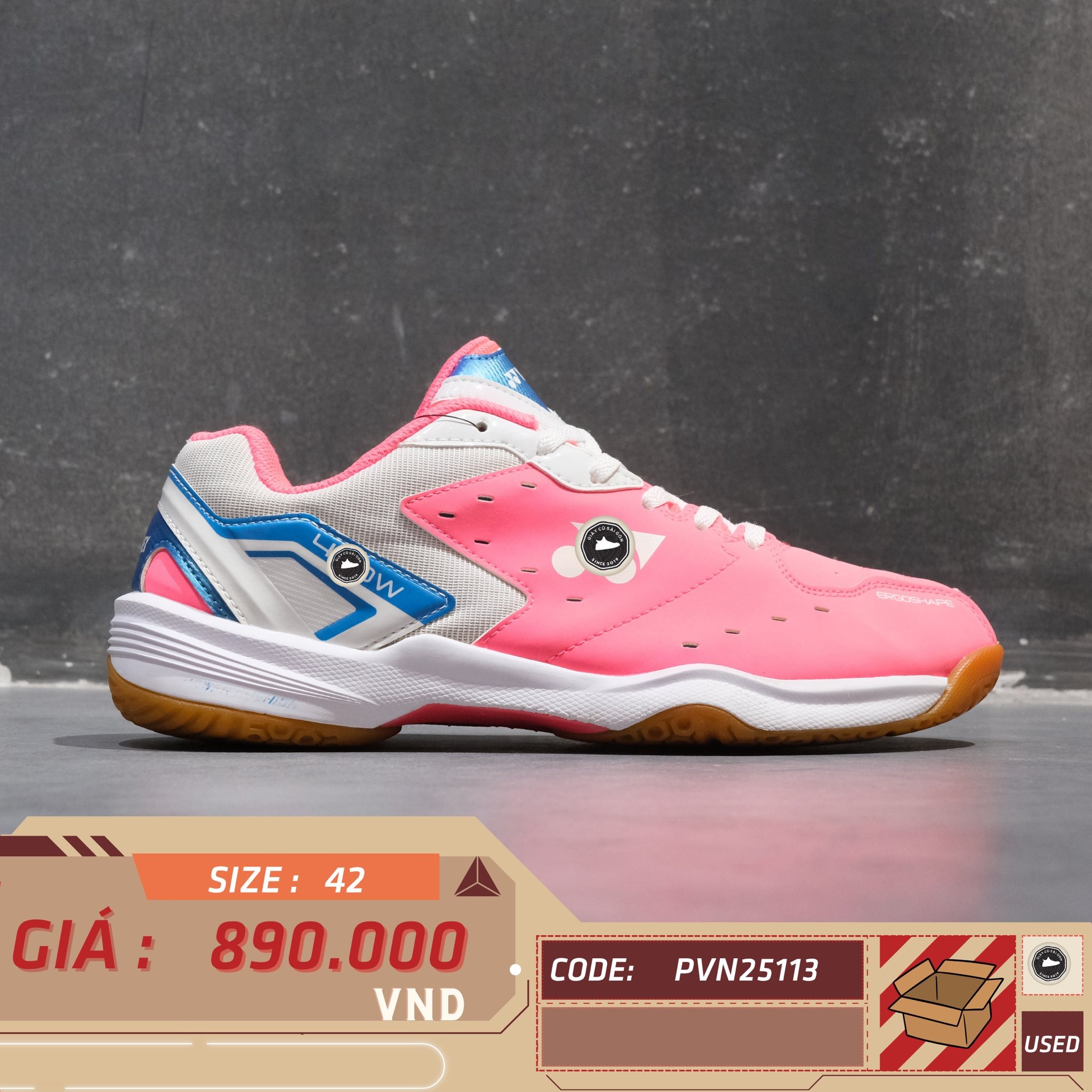 Giày Cầu Lông Yonex Power Cushion 450W Pink White - Size 42 - GIÀY 2HAND CHÍNH HÃNG PVN25113