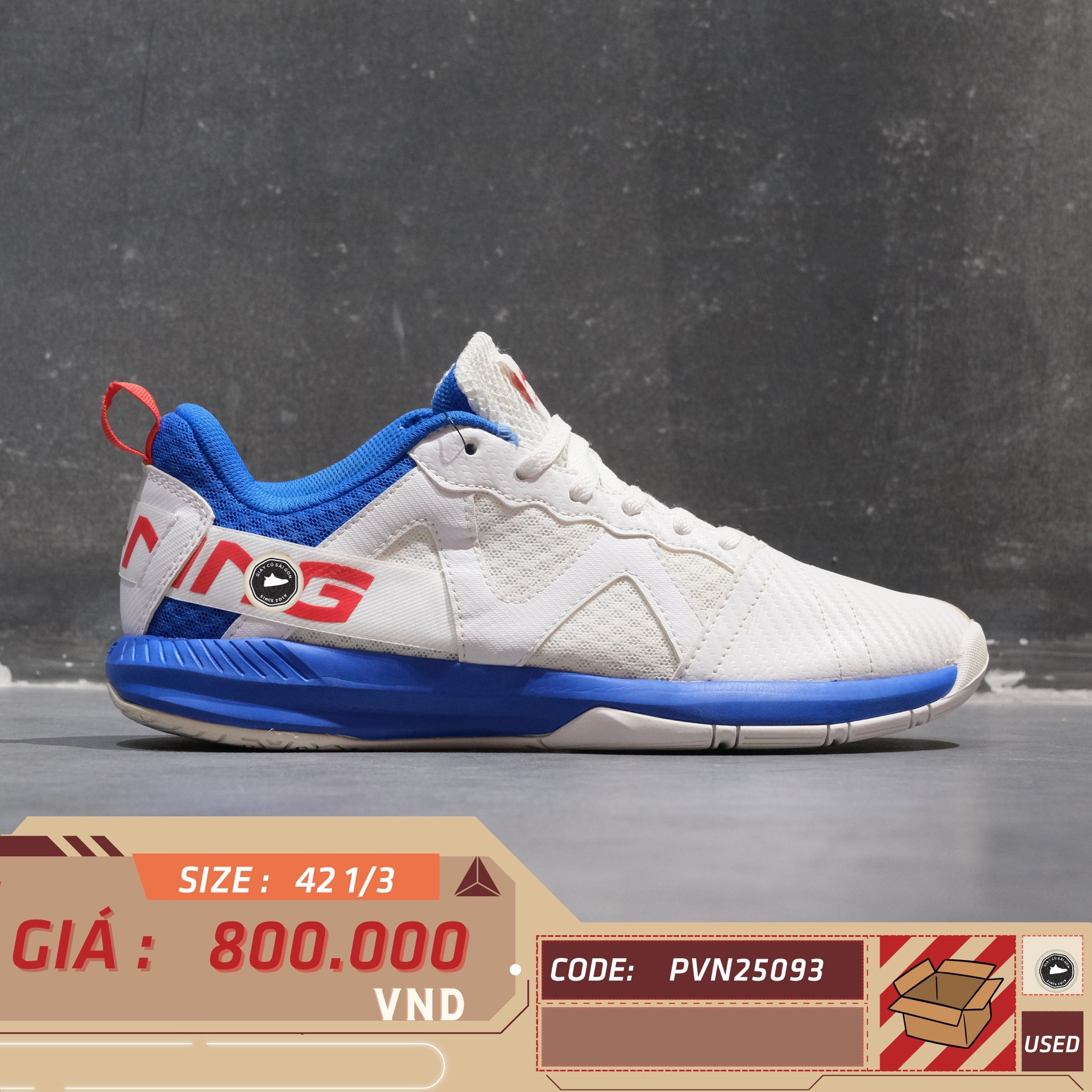 Li-Ning Lan Fan 1.0 (Saga Lite 4) - AYTQ023 1 - Size 42 1/3 - GIÀY 2HAND CHÍNH HÃNG PVN25093