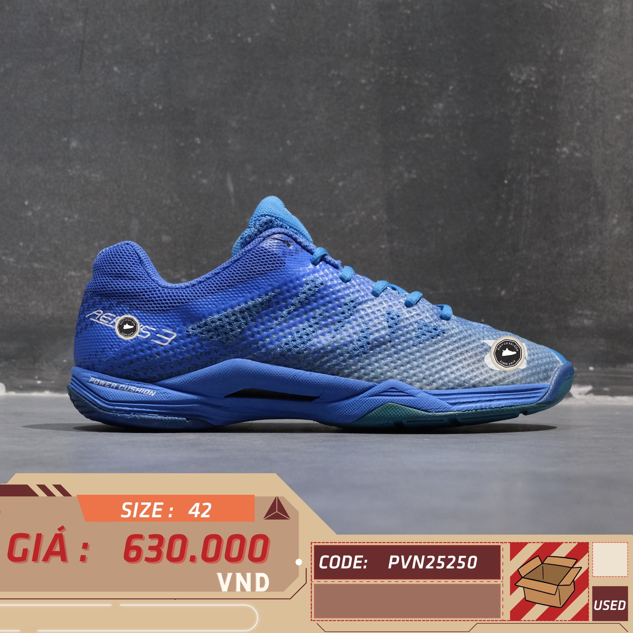 YONEX POWER CUSHION AERUS 3R MÀU XANH DƯƠNG - Size 42 - GIÀY 2HAND CHÍNH HÃNG PVN25250
