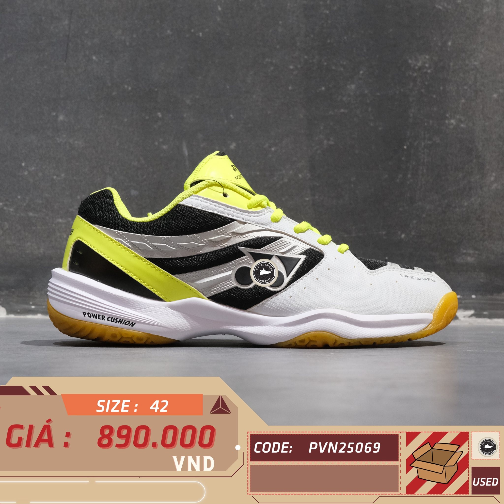 Yonex Power Cushion 101CR - SHB101CR TRẮNG XANH CHUỐI - Size 42 - GIÀY 2HAND CHÍNH HÃNG PVN25069