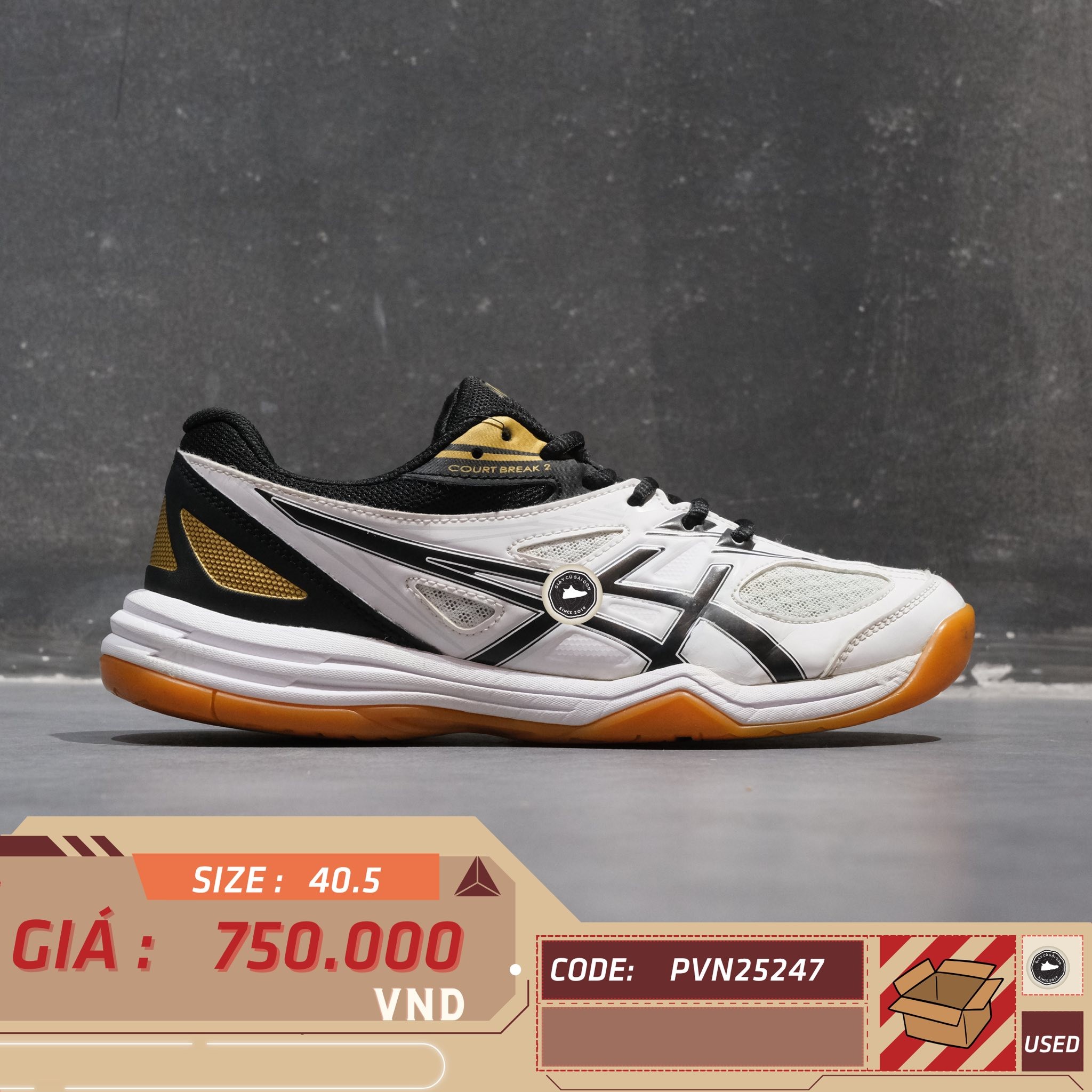 Asics Court Break 2 - 1073A013-102 - 40.5 - GIÀY 2HAND CHÍNH HÃNG PVN25247