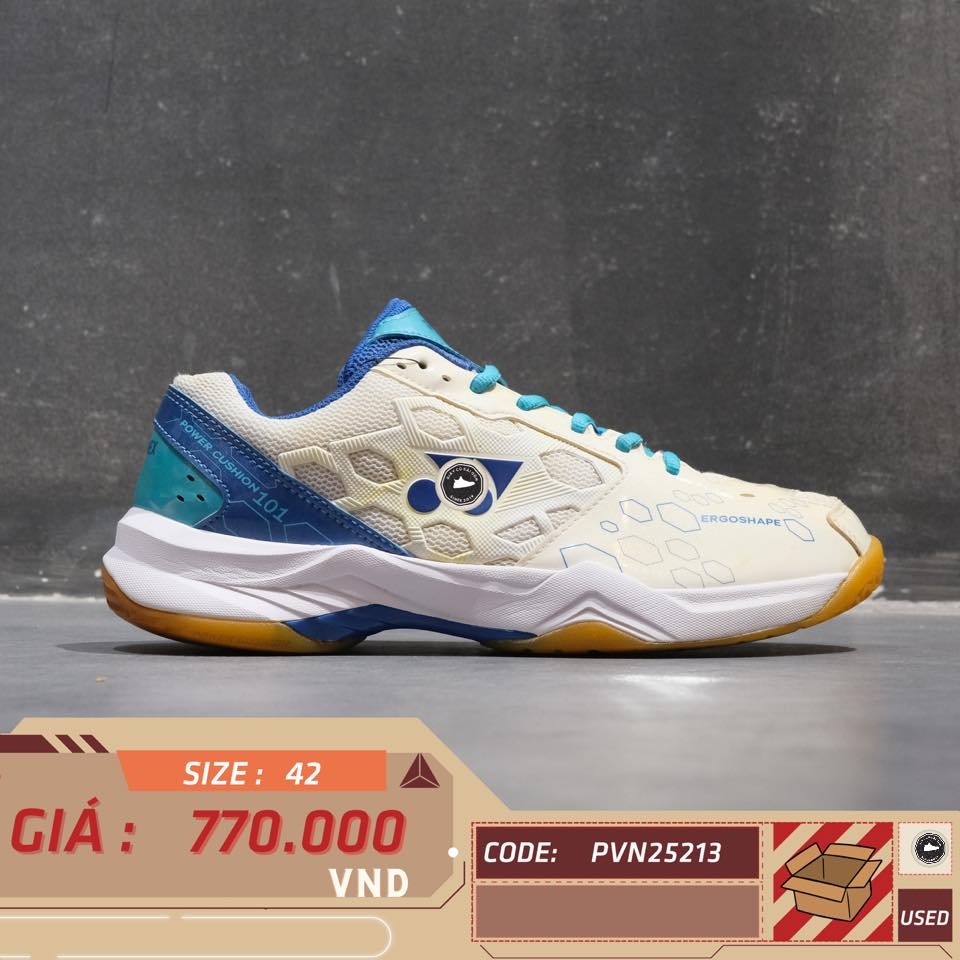 Yonex Power Cushion 101 CR White Blue - SHB101CR TRẮNG XANH - Size 42 - GIÀY 2HAND CHÍNH HÃNG PVN25213