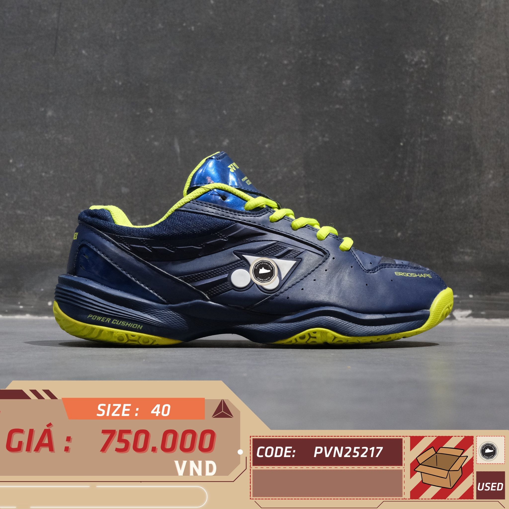 Yonex Power Cushion 101 Navy Yellow - SHB101CR - Size 40 - GIÀY 2HAND CHÍNH HÃNG PVN25217