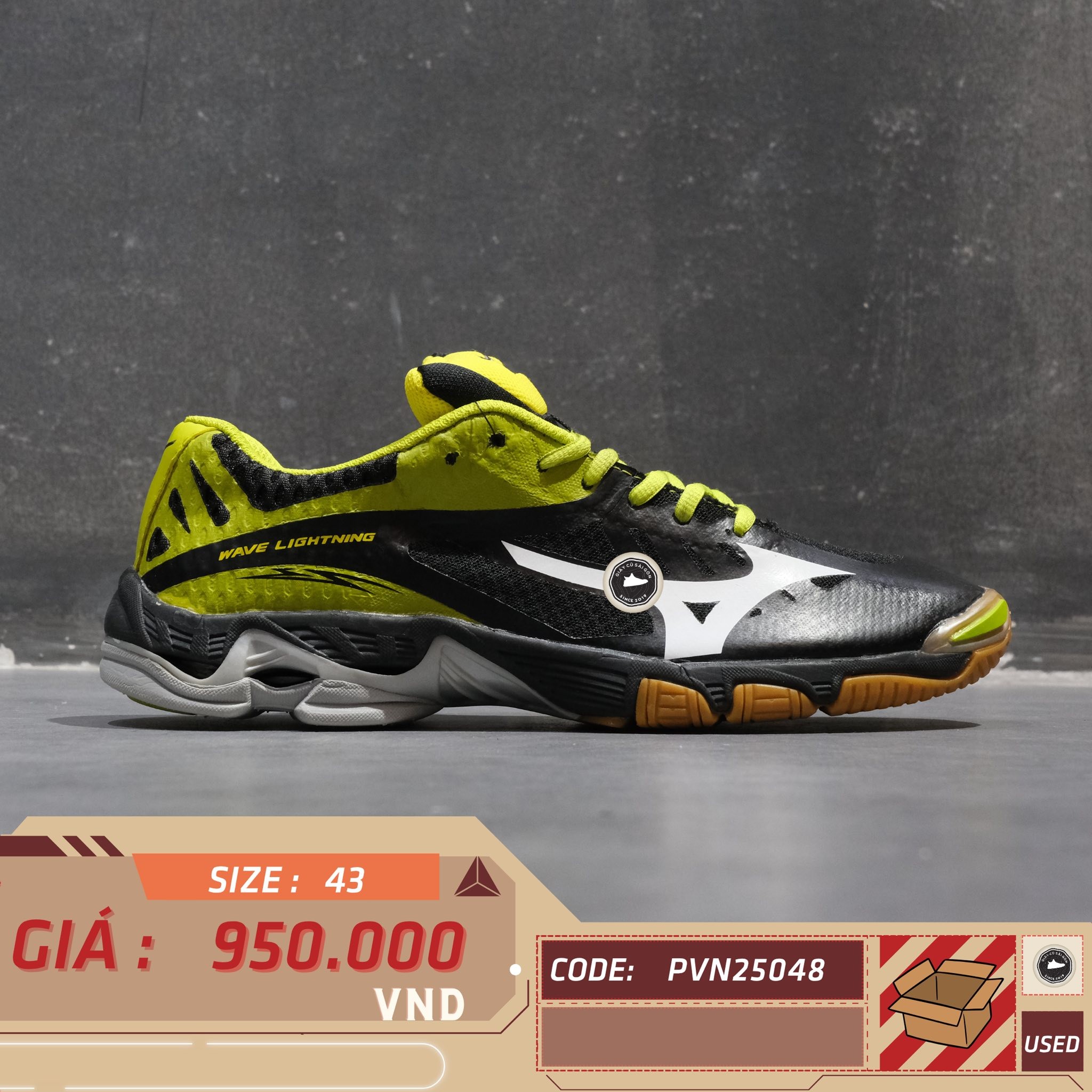 Giày bóng chuyền Mizuno Wave Lightning Z5 - V1GA190001 - Size 43 - GIÀY 2HAND CHÍNH HÃNG PVN