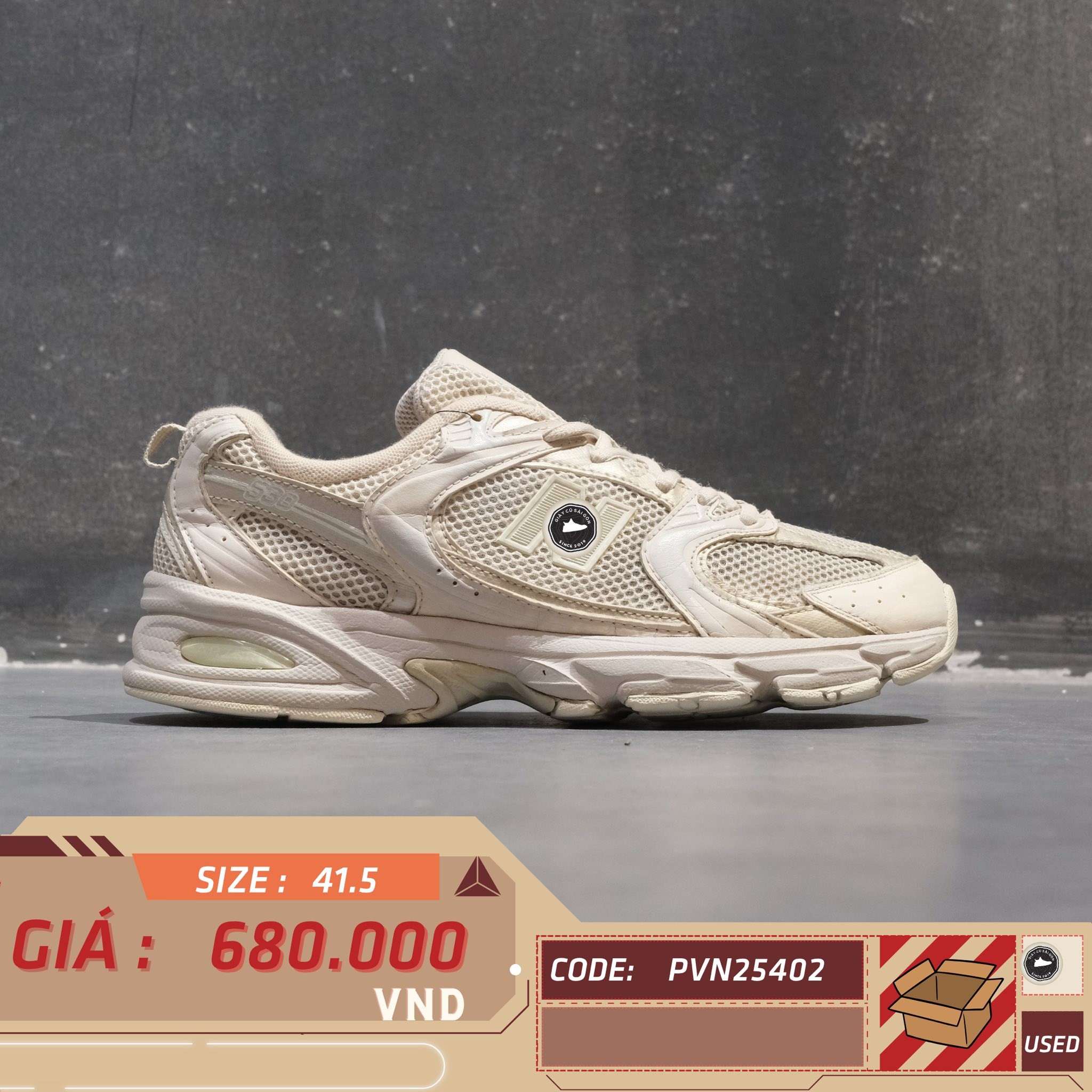 New Balance 530 Beige - MR530SH - Size 41.5 - GIÀY 2HAND CHÍNH HÃNG PVN25402