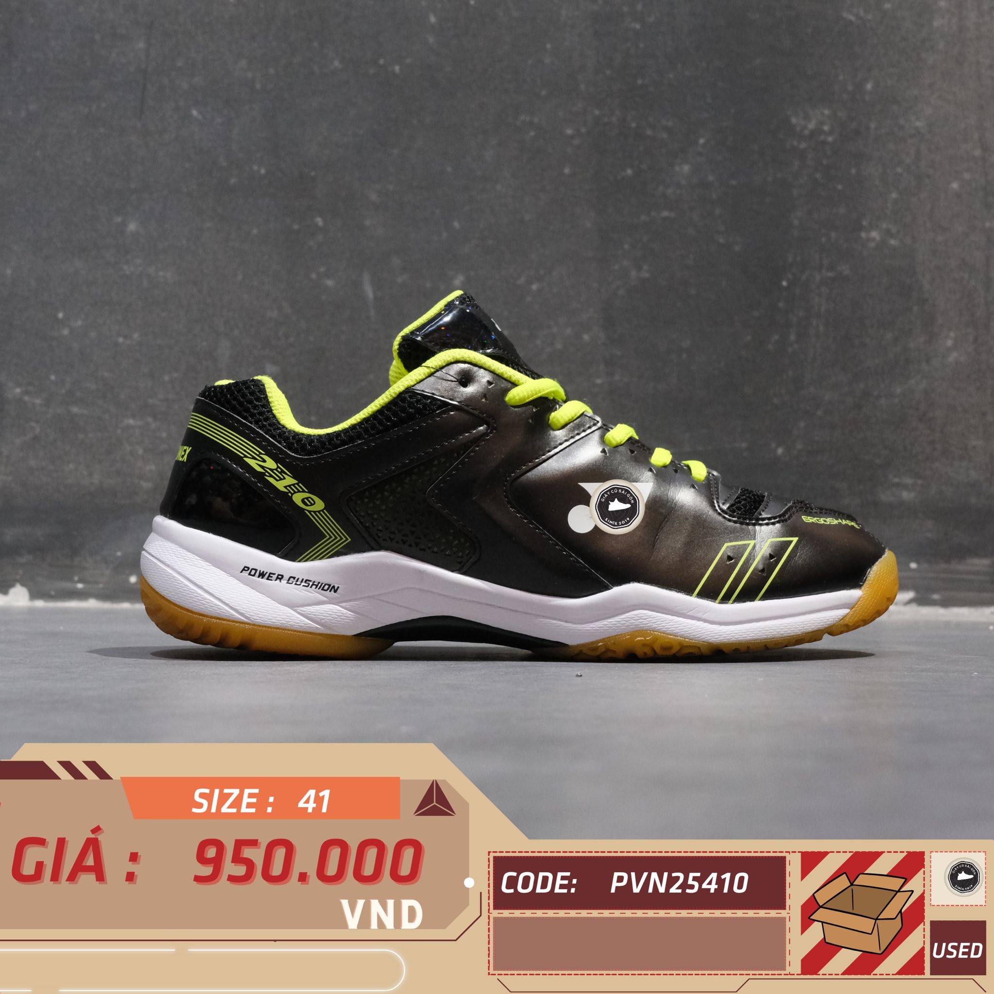 Yonex Power Cushion 30 Black Yellow - SHB-30 - Size 41 - GIÀY 2HAND CHÍNH HÃNG PVN25410
