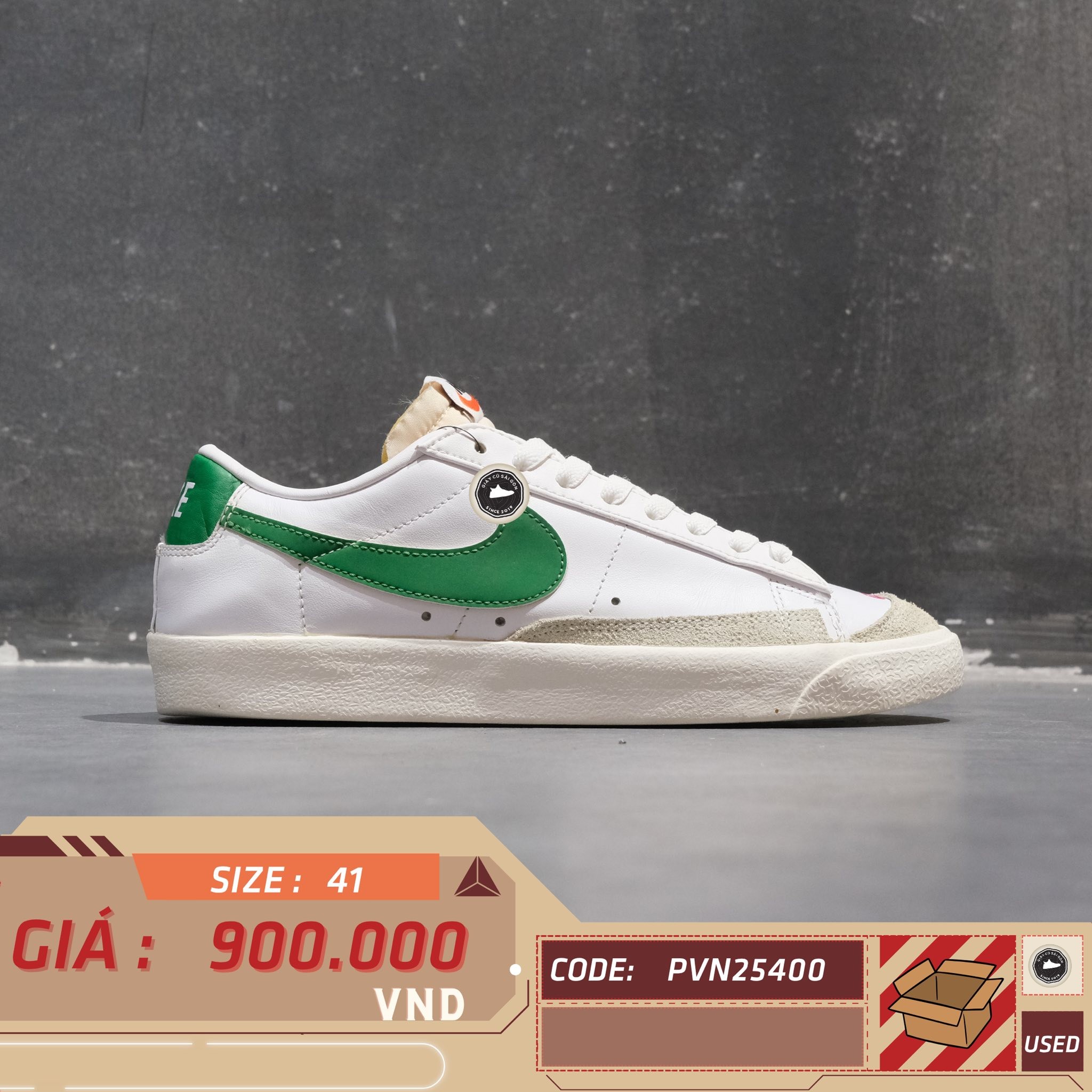 Nike Blazer Low '77 Vintage Pine Green - DA6364-115 - Size 41 - GIÀY 2HAND CHÍNH HÃNG PVN25400