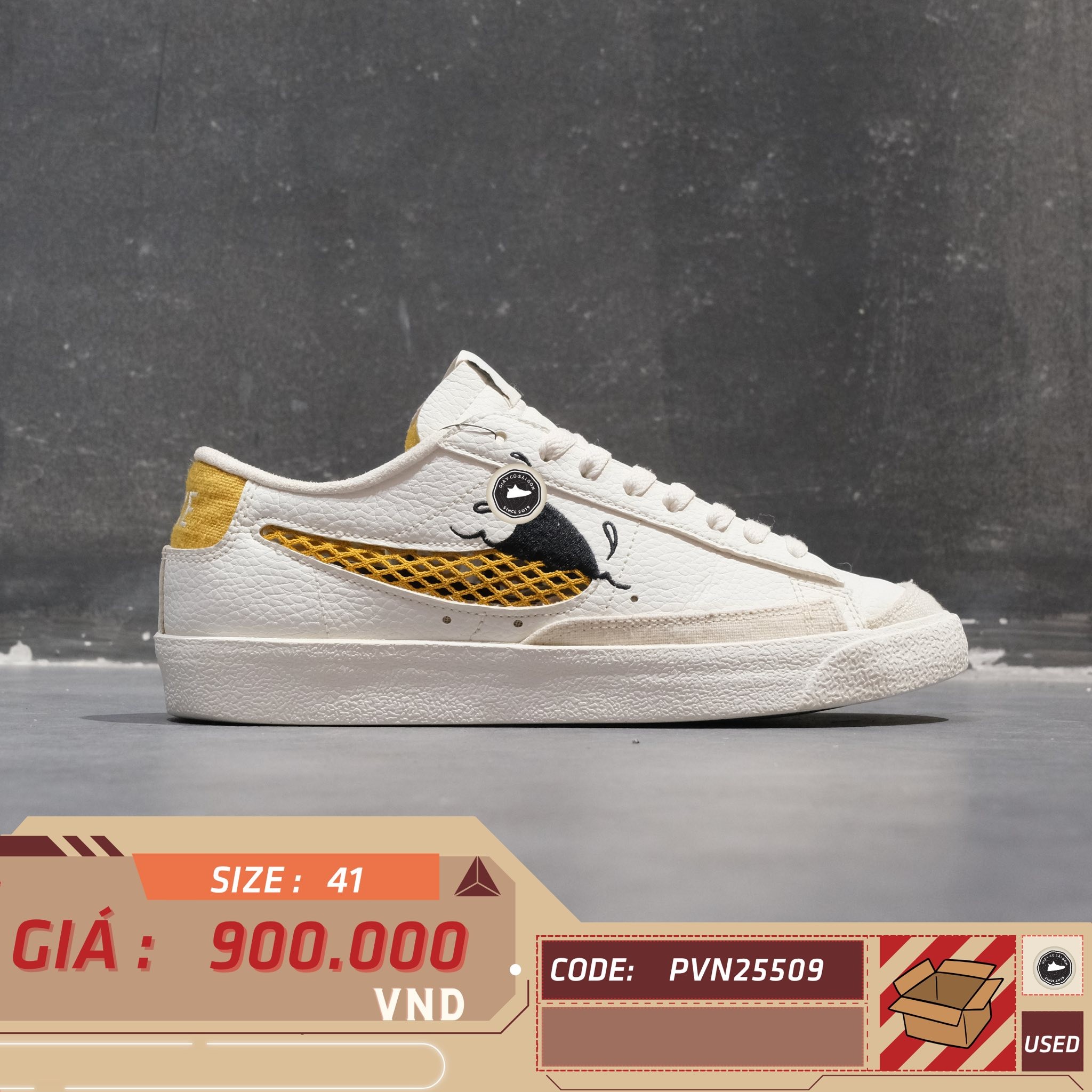 Nike Blazer Low '77 Cat Leap High - FD0327-100 - Size 41 - GIÀY 2HAND CHÍNH HÃNG PVN25509