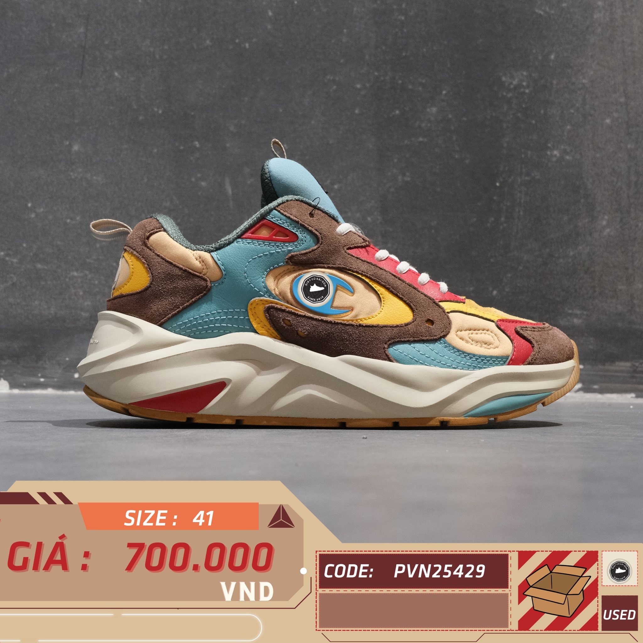 Champion Zone 93 Eighteen Multi-Color - CP100044M - Size 41 - GIÀY 2HAND CHÍNH HÃNG PVN25429