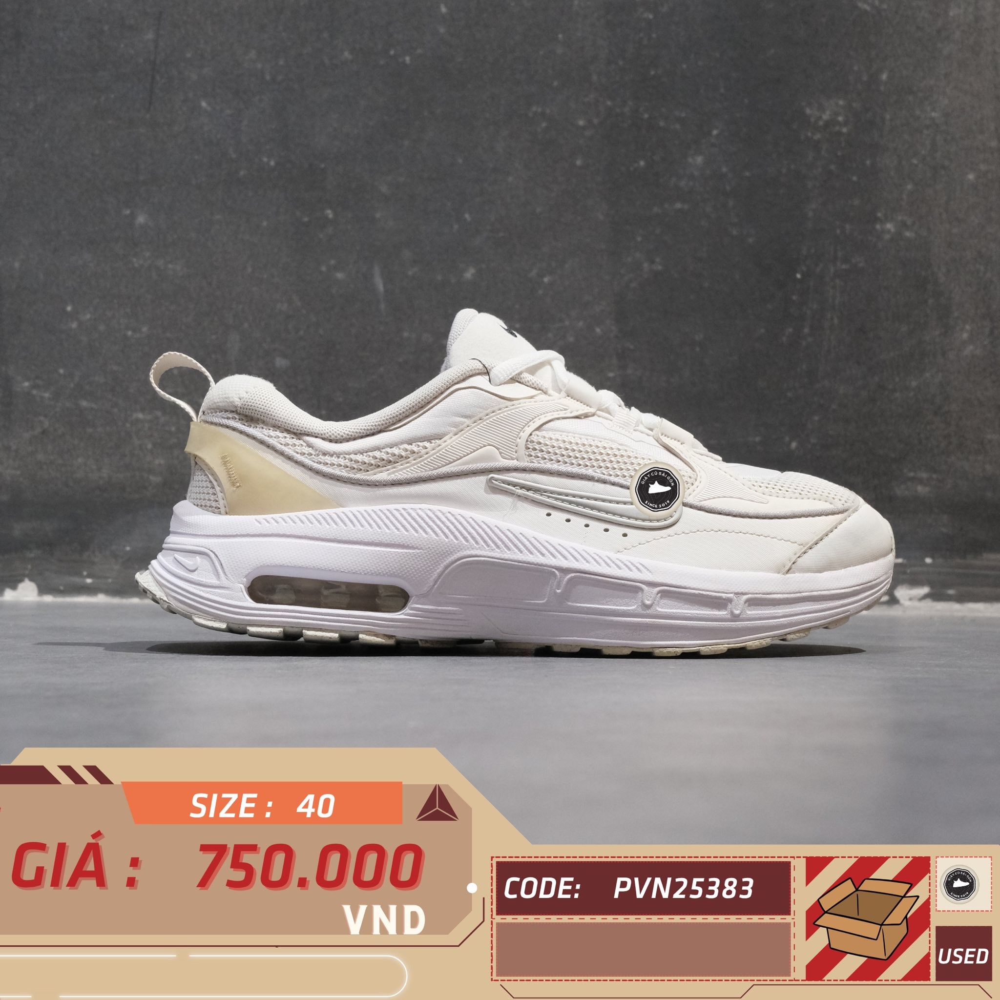 Nike Air Max Bliss Summit White - DH5128-101 - Size 40 - GIÀY 2HAND CHÍNH HÃNG PVN25383