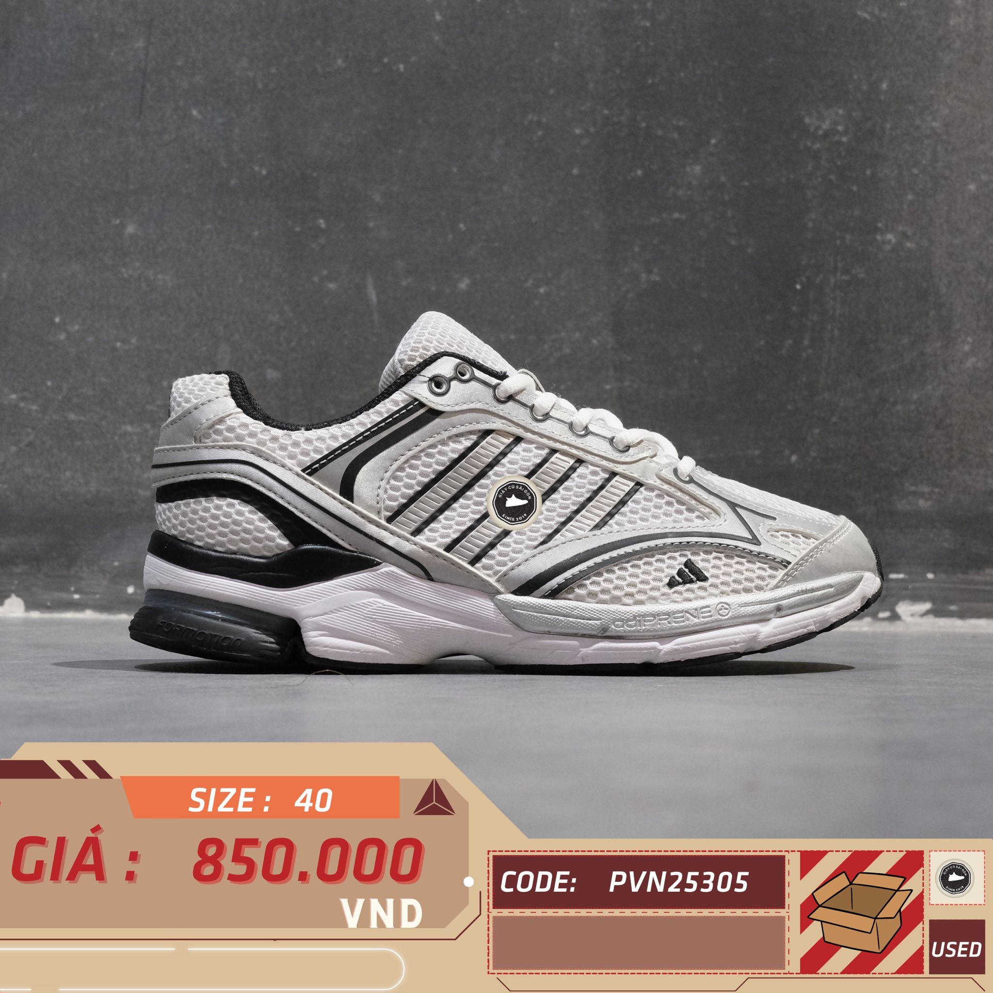 Giày Chạy Bộ Adidas Supernova Cushion 7 White Black Silver - GW6786 - Size 40 - GIÀY 2HAND CHÍNH HÃNG PVN