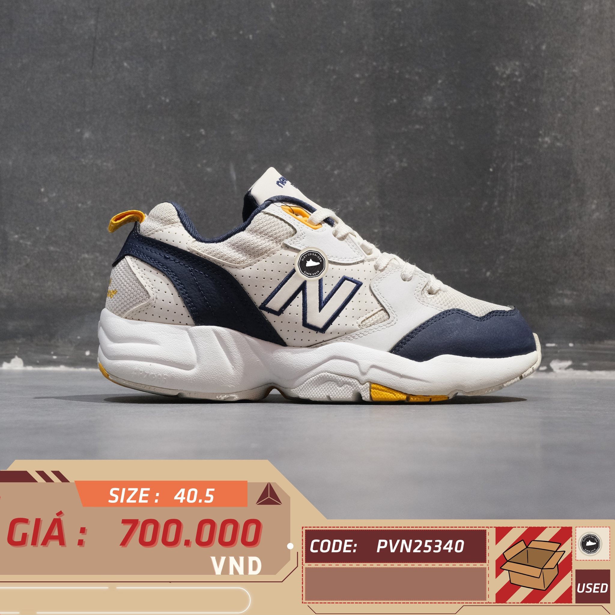 New Balance 708 White Navy Yellow - WX708WP - Size 40.5 - GIÀY 2HAND CHÍNH HÃNG PVN25340