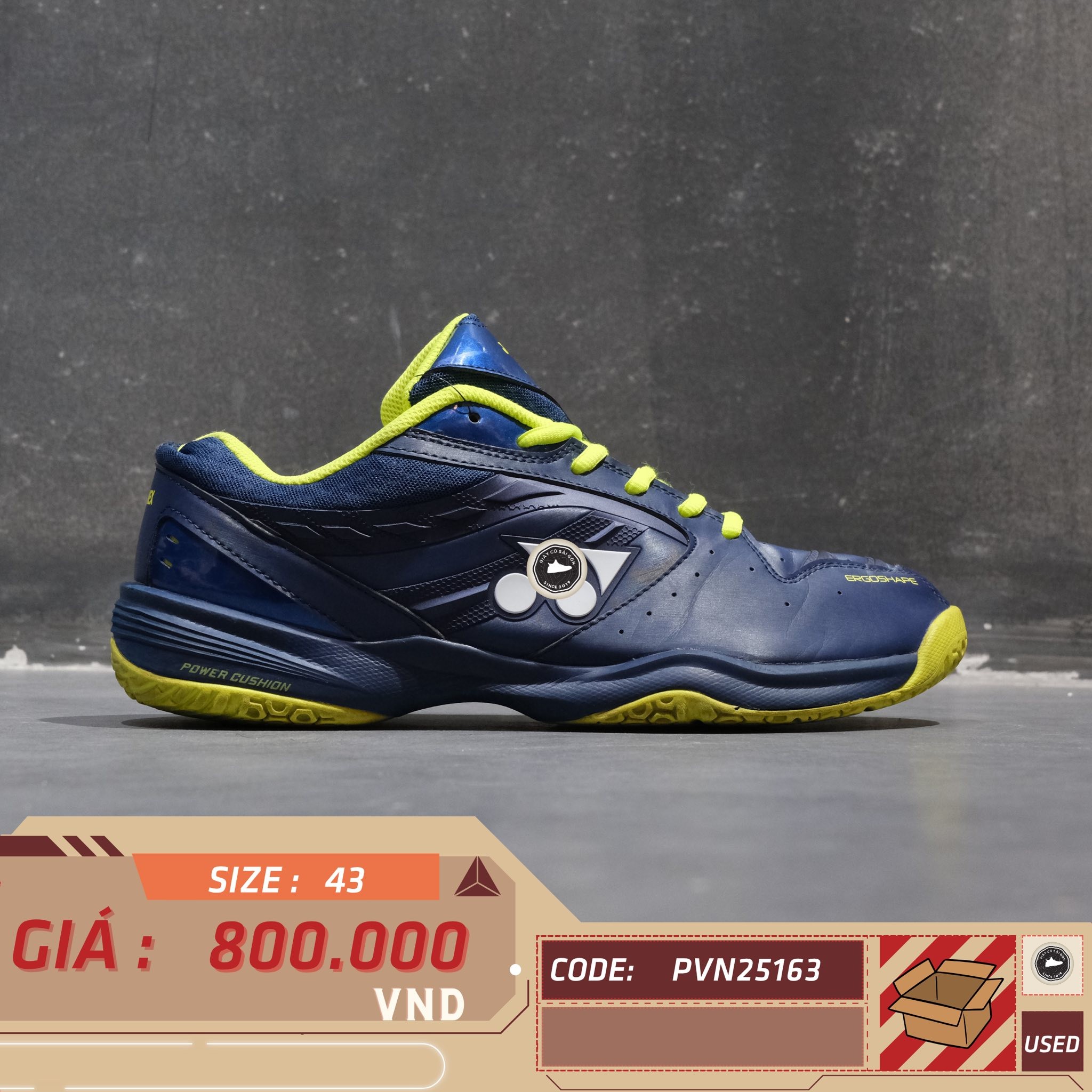 Yonex Power Cushion 100DR Navy Lime - SHB100DR - Size 43 - GIÀY 2HAND CHÍNH HÃNG PVN25163