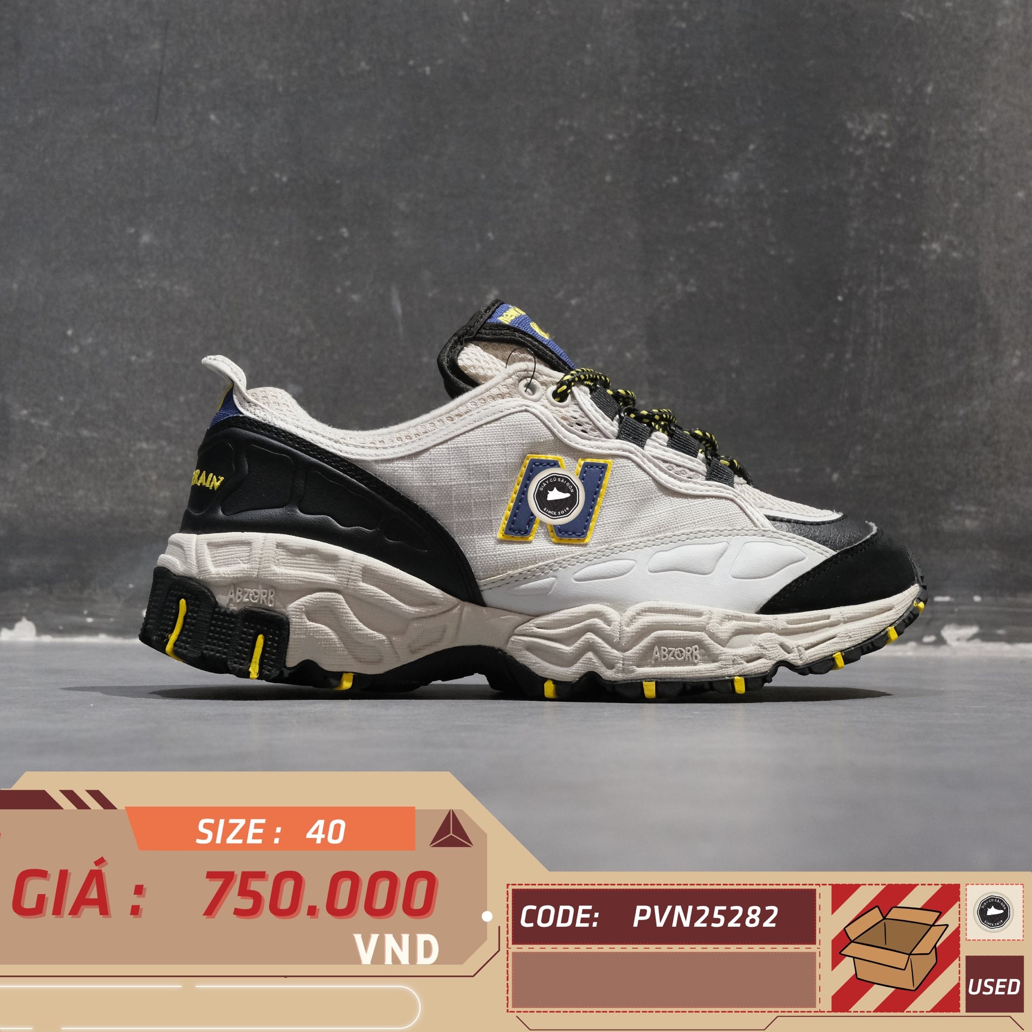 Giày Chạy bộ New Balance 801 All Terrain White Black Yellow - ML801BE - Size 40 - GIÀY 2HAND CHÍNH HÃNG PVN25282