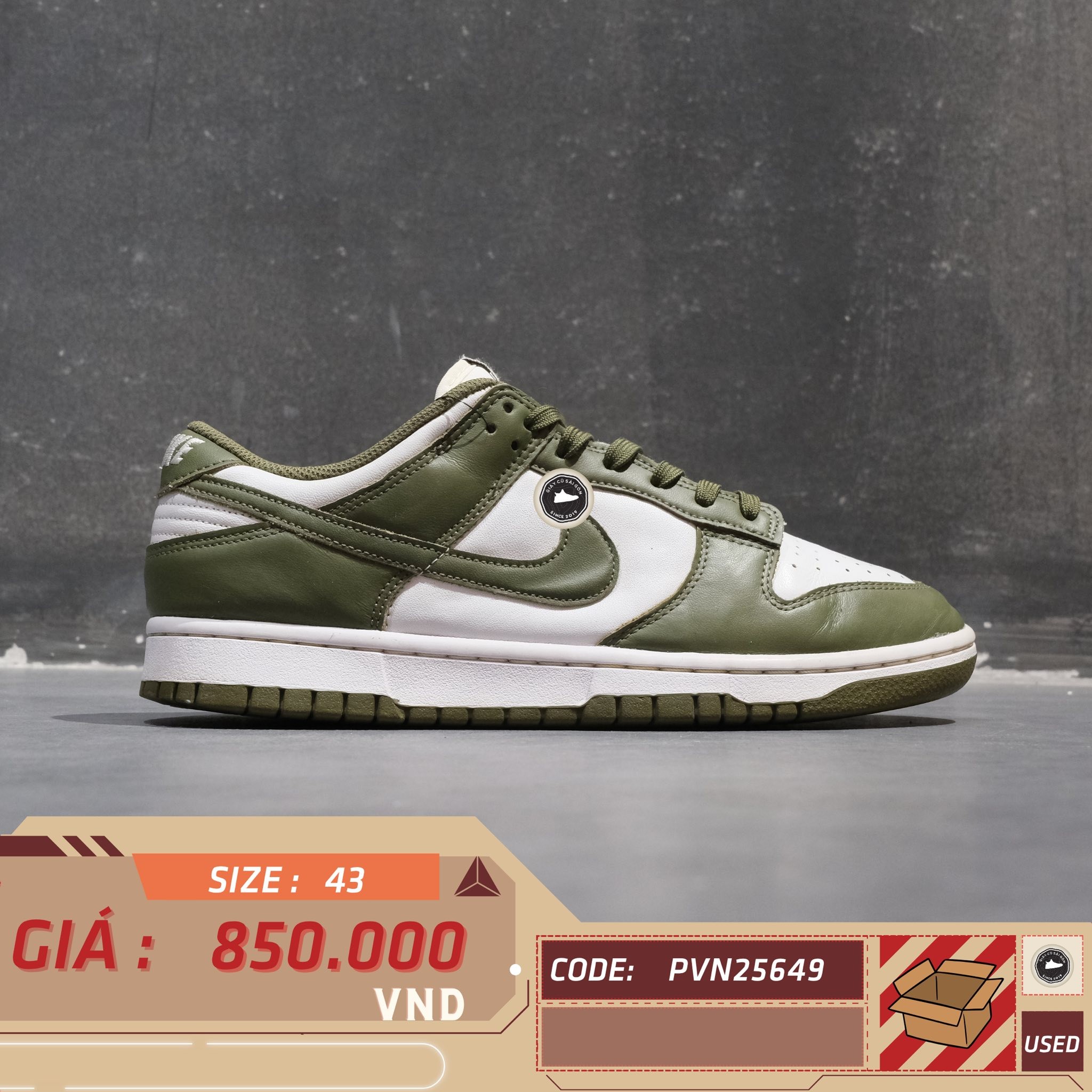Nike Dunk Low 'Medium Olive' - DD1503-120 - Size 43 - GIÀY 2HAND CHÍNH HÃNG PVN25649