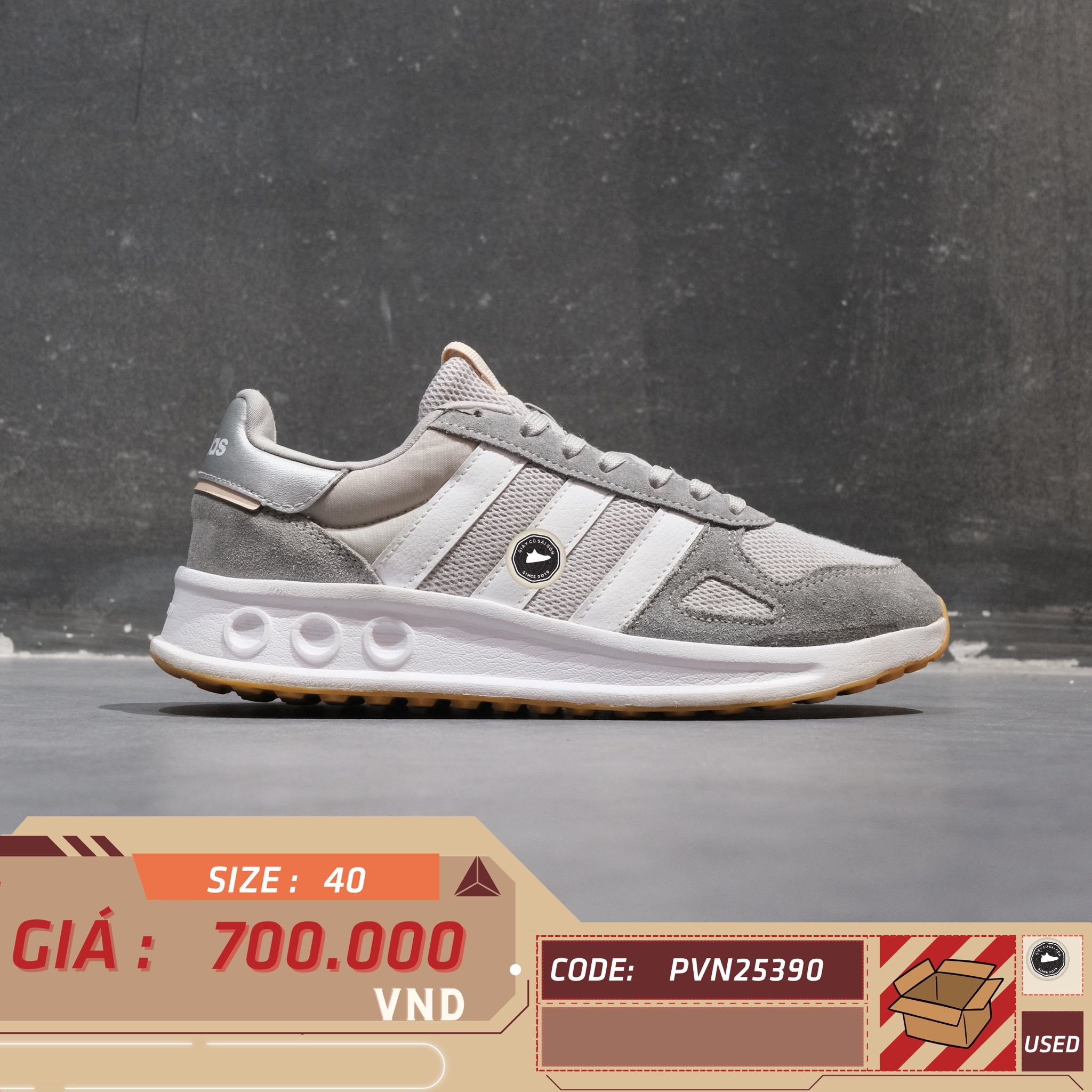 Adidas Run 84 Grey Matte Silver - IH8624 - Size 40 - GIÀY 2HAND CHÍNH HÃNG PVN25390