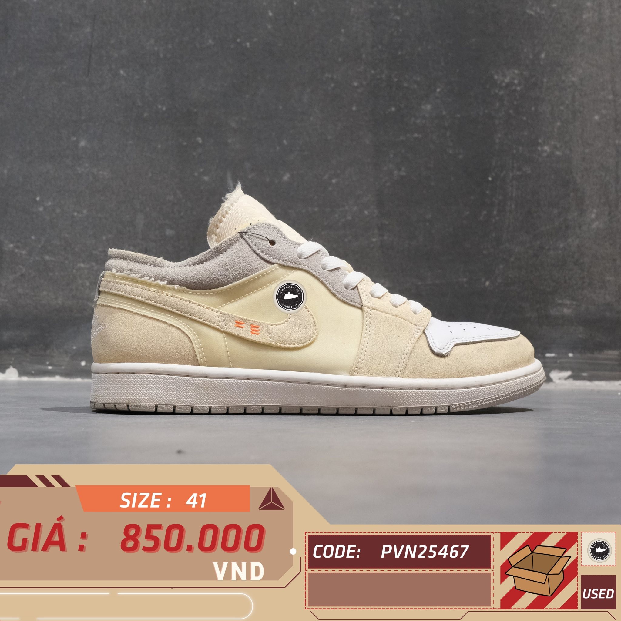 Air Jordan 1 Low SE Craft Inside Out White Phantom - DN1635-100 - Size 41 - GIÀY 2HAND CHÍNH HÃNG PVN25467