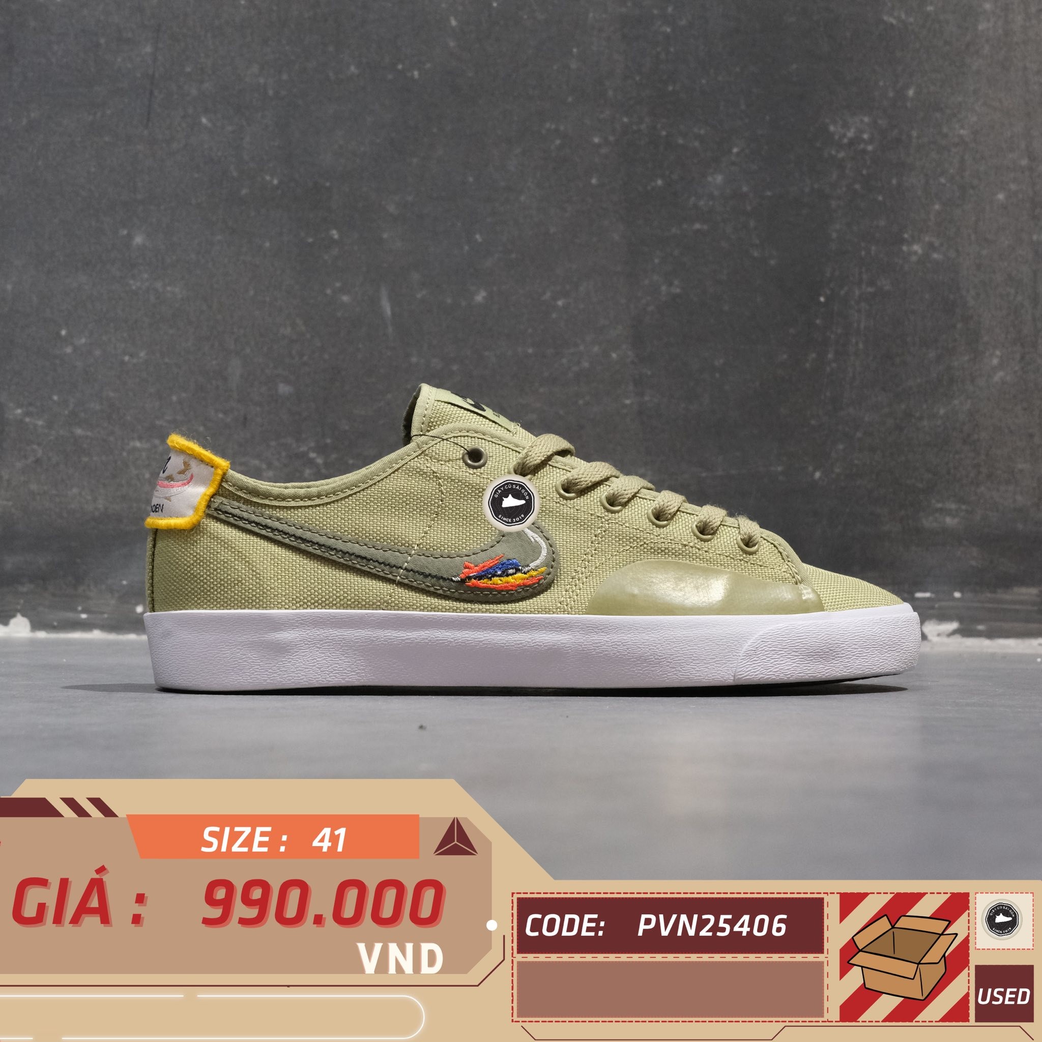 Nike SB Blazer Low Pro GT Premium Bicoastal - DC7695-300 - Size 41 - GIÀY 2HAND CHÍNH HÃNG PVN25406