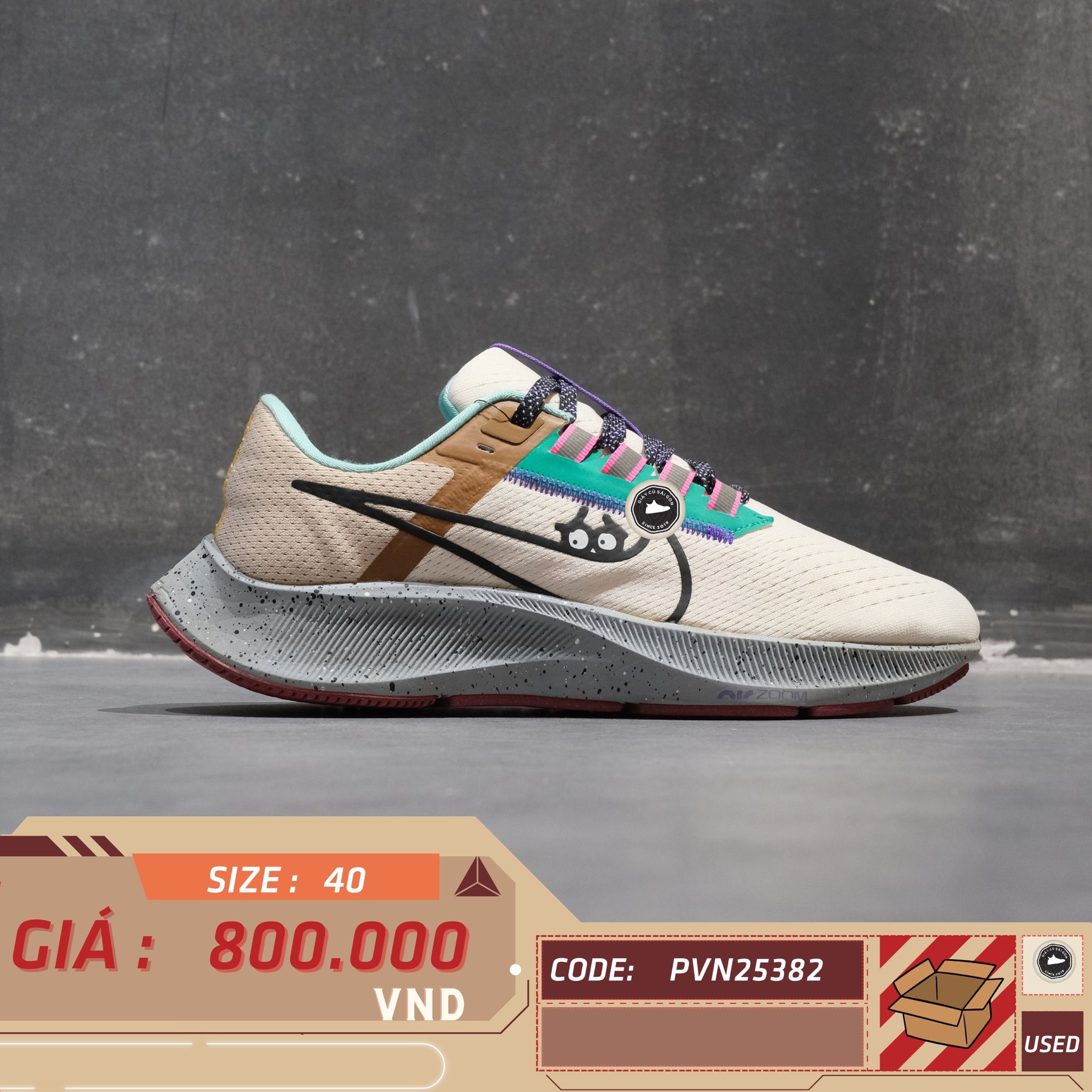 Nike Air Zoom Pegasus 38 'Running Club - Sail' - DO2337-100 - Size 40 - GIÀY 2HAND CHÍNH HÃNG PVN25382