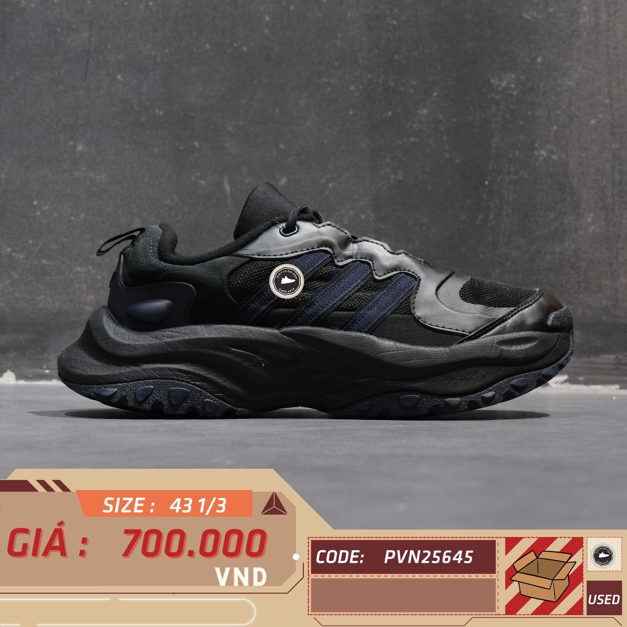 adidas Ozmillen Core Black Carbon Night Indigo - IF8751 - Size 43 1/3 - GIÀY 2HAND CHÍNH HÃNG PVN25645