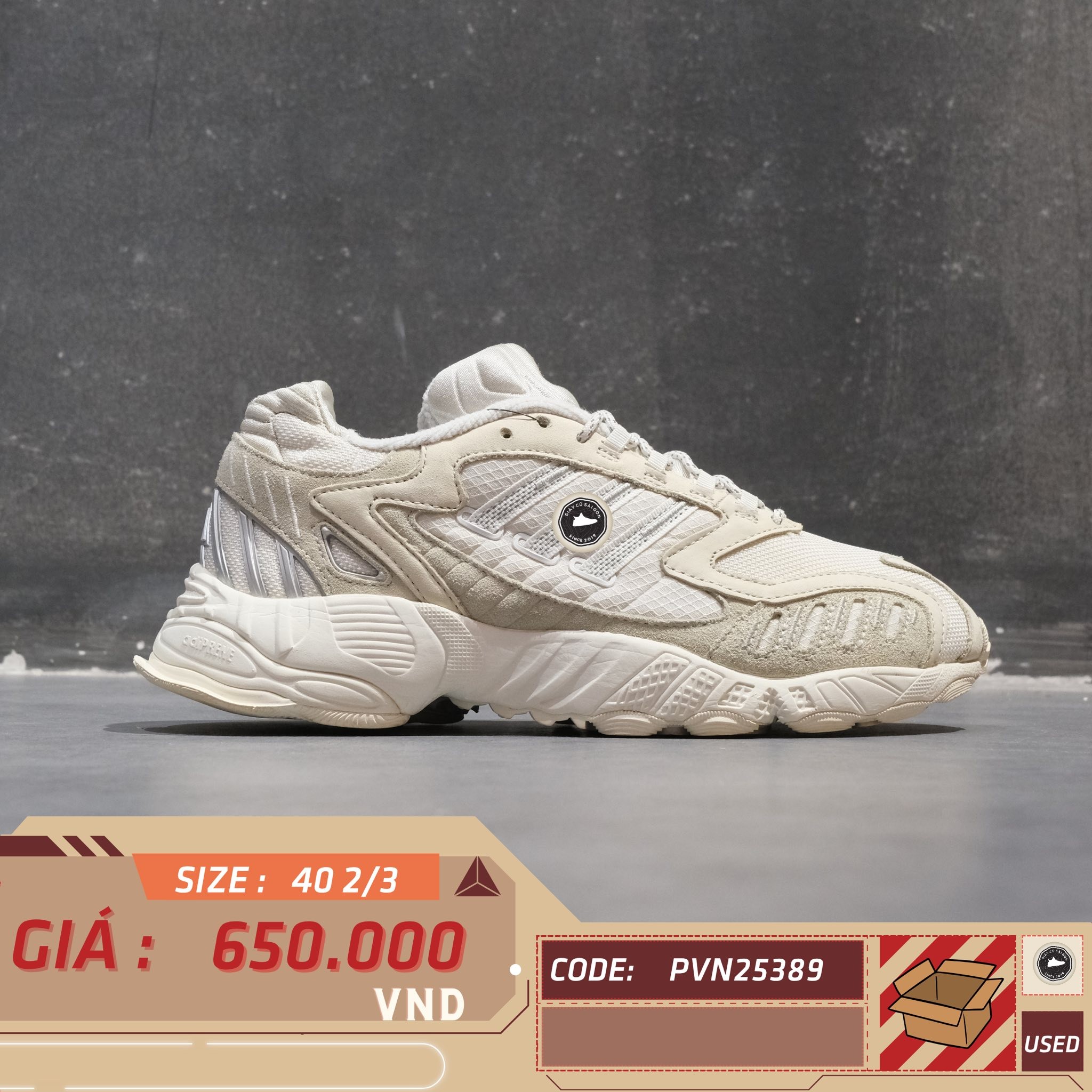 Adidas Torsion TRDC Crystal White - EH1550 - Size 40 2/3 - GIÀY 2HAND CHÍNH HÃNG PVN25389