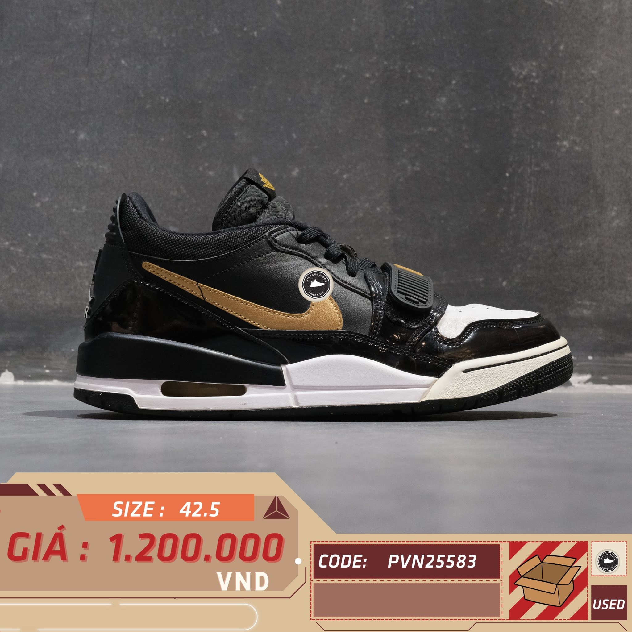 Jordan Legacy 312 Low Black Gold - CD7069-071 - Size 42.5 - GIÀY 2HAND CHÍNH HÃNG PVN25583