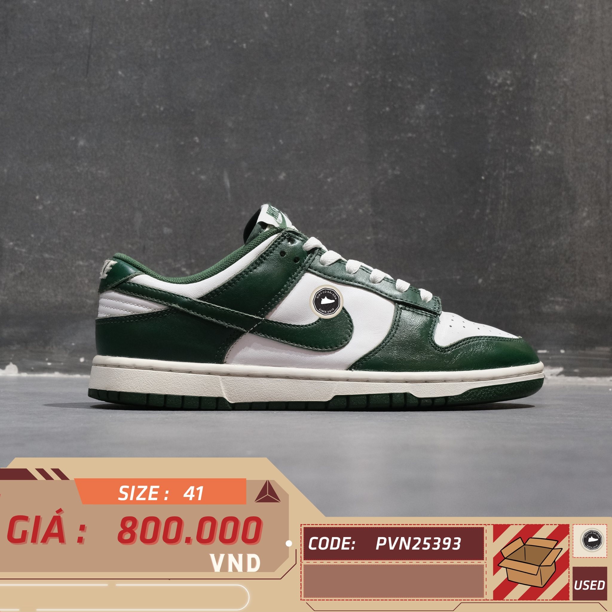 Nike Dunk Low Team Green - DD1391-101 - Size 41 - GIÀY 2HAND CHÍNH HÃNG PVN25393