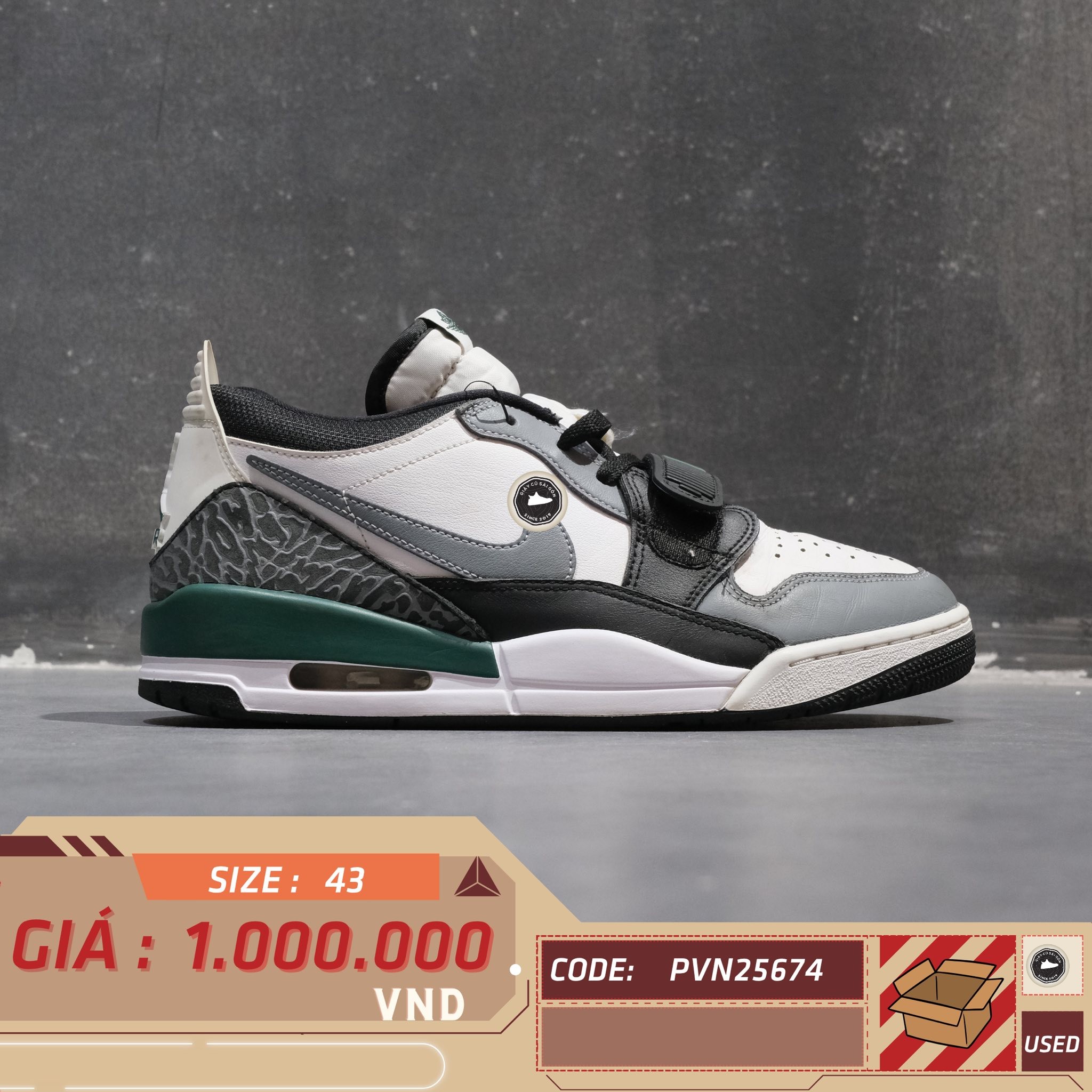 Jordan Legacy 312 Low Pine Green - CD7069-131 - Size 43 - GIÀY 2HAND CHÍNH HÃNG PVN25674