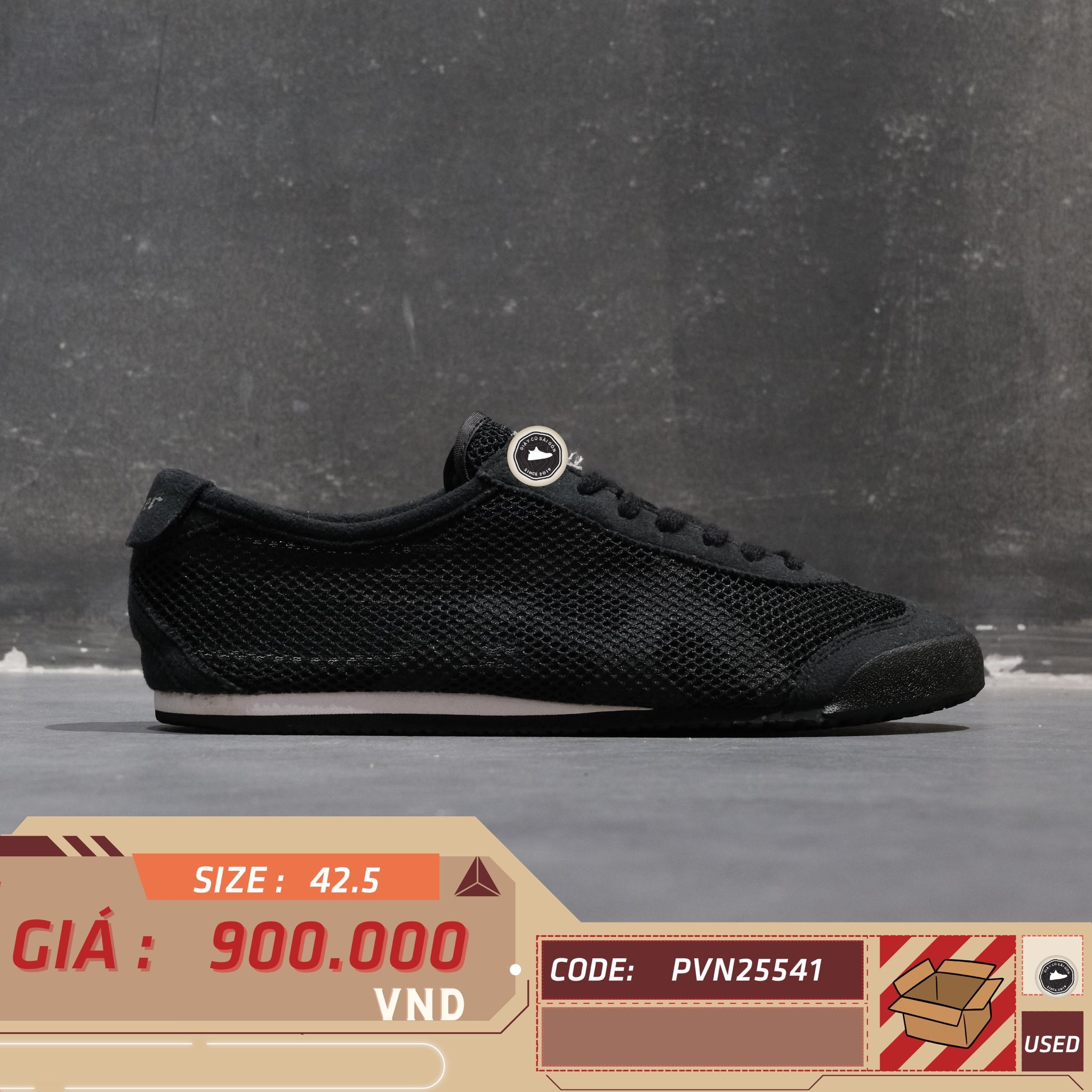 Onitsuka Tiger Mexico 66 Mesh Black - D508N - Size 42.5 - GIÀY 2HAND CHÍNH HÃNG PVN25541