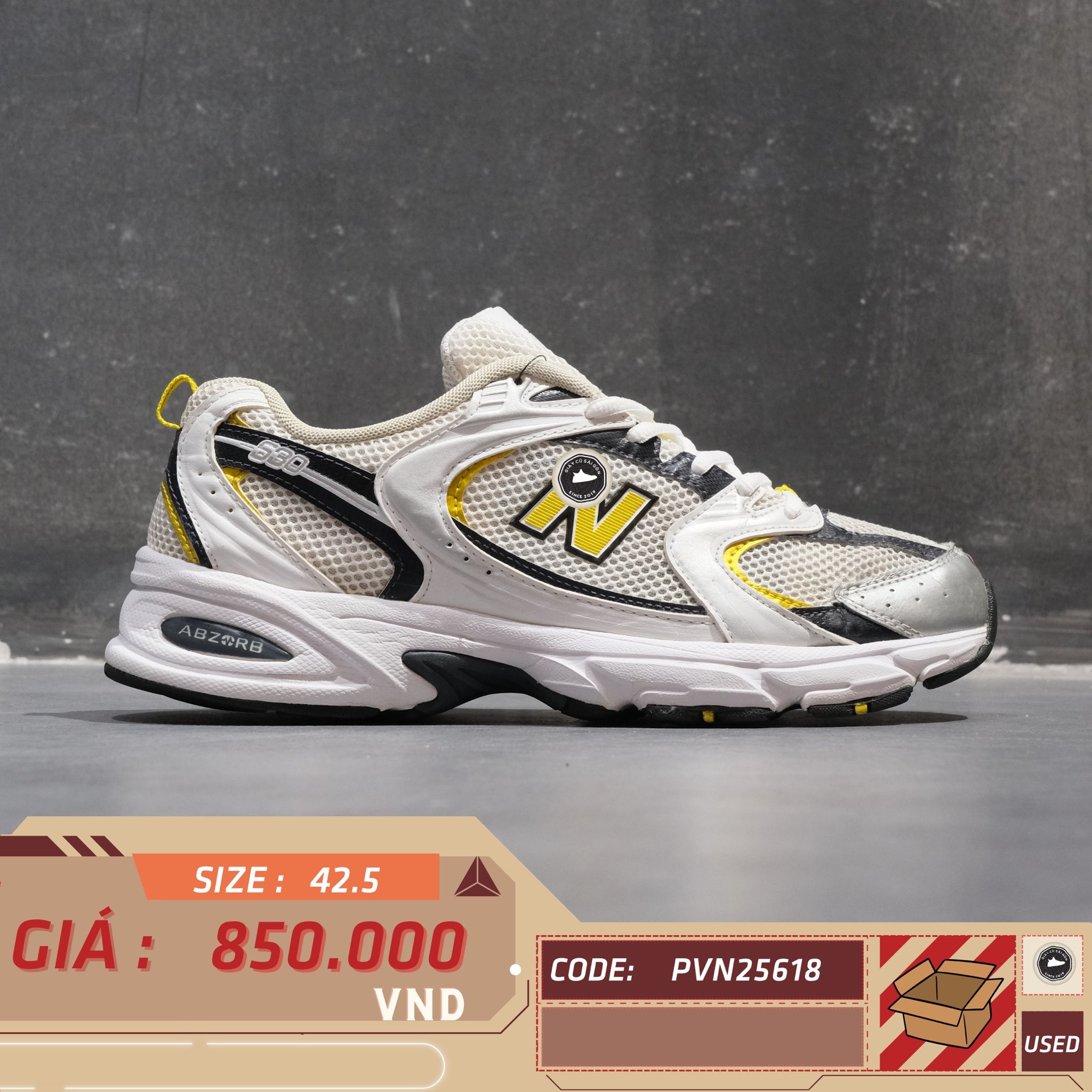 New Balance 530 'Munsell White Citra Yellow' - MR530UNX - Size 42.5 - GIÀY 2HAND CHÍNH HÃNG PVN25618