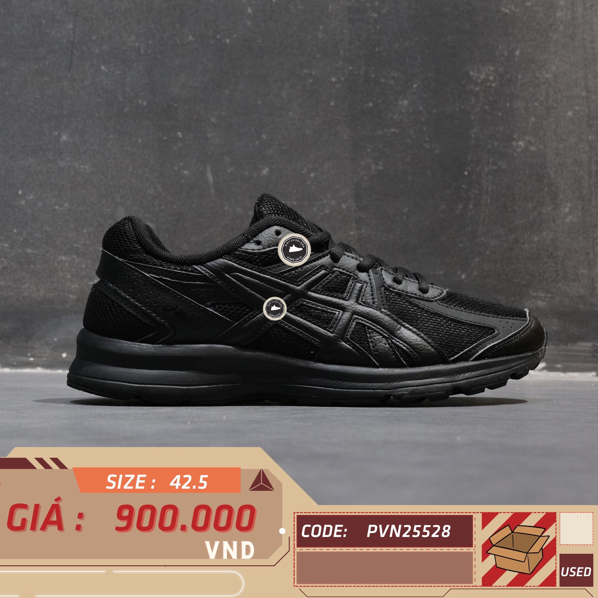 Asics Jolt 3 'Triple Black' Wide - 1201A325 - Size 42.5 - GIÀY 2HAND CHÍNH HÃNG PVN25528