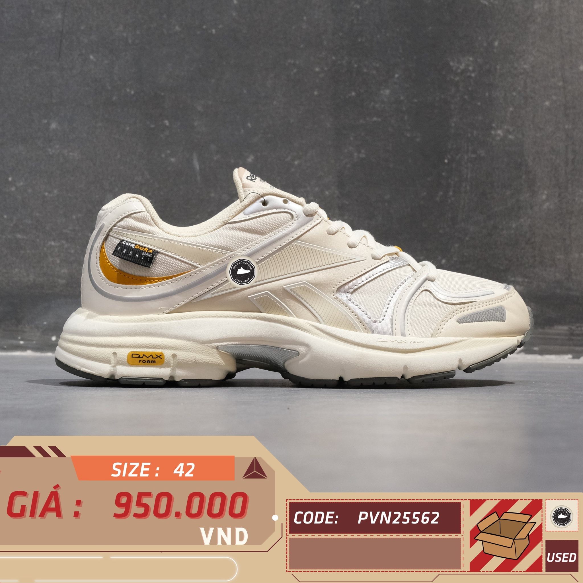 Reebok Premier Road Plus VI Cordura Alabaster Chalk Bright Ochre - HP2473 - Size 42 - GIÀY 2HAND CHÍNH HÃNG PVN25562
