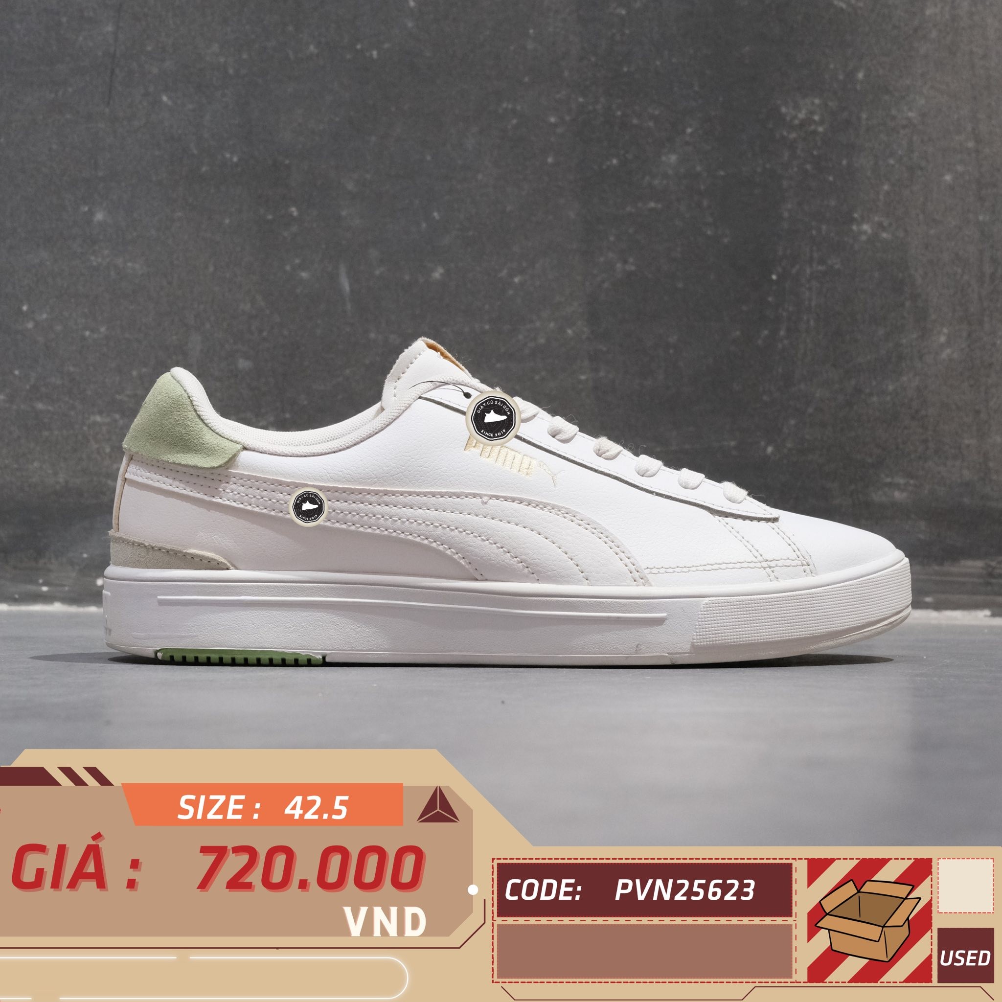 Puma Serve Pro 'White Dusty Green' - 380188-11 - Size 42.5 - GIÀY 2HAND CHÍNH HÃNG PVN25623