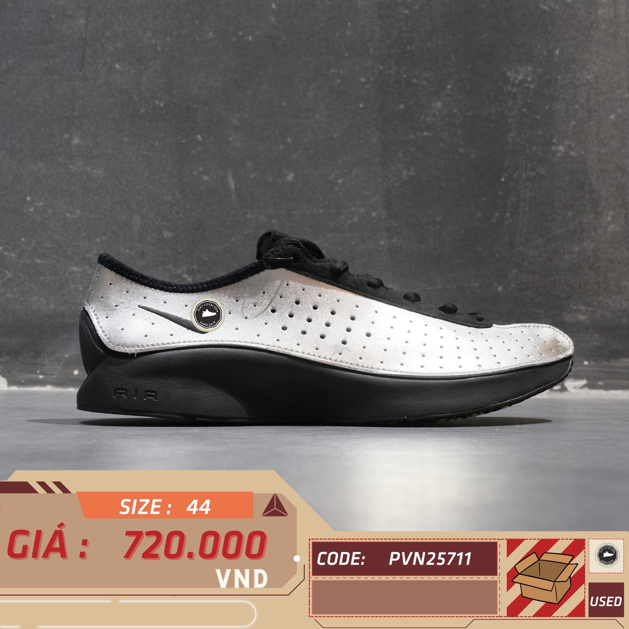 Nike Air Clog Metallic Silver Black - IB5824-001 - Size 44 - GIÀY 2HAND CHÍNH HÃNG PVN25711