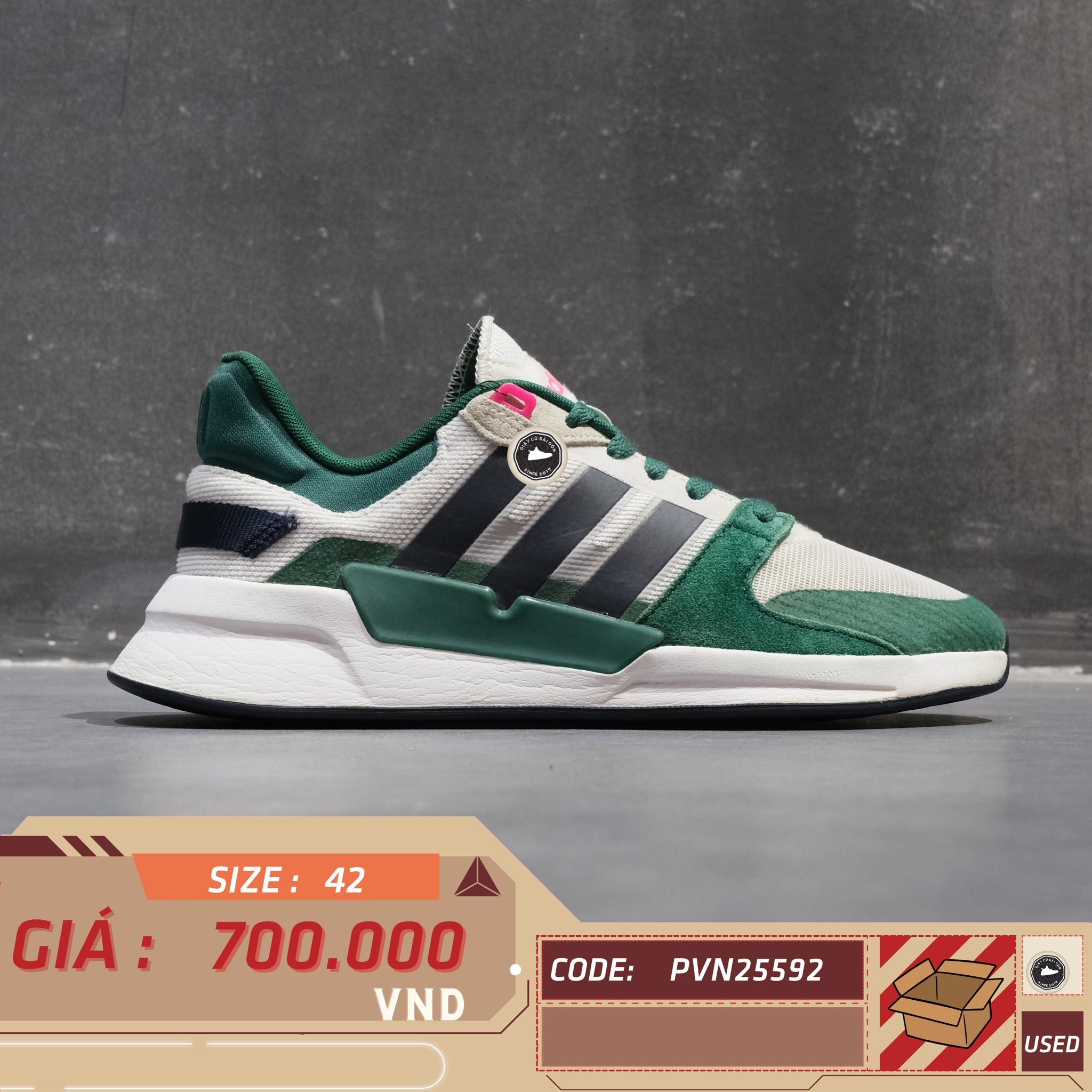 Adidas Run 90s Collegiate Green - EH2573 - Size 42 - GIÀY 2HAND CHÍNH HÃNG PVN25592